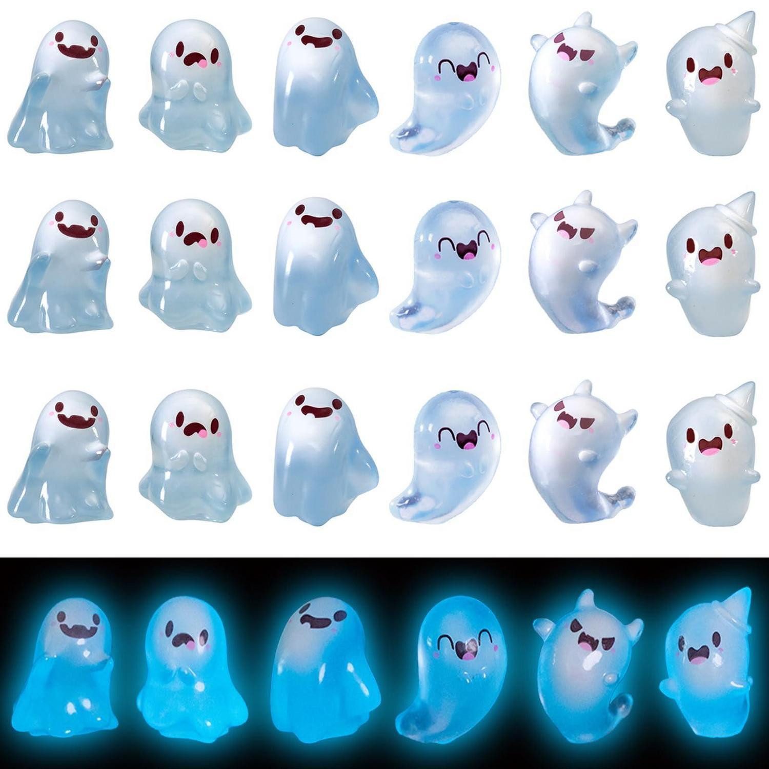 LuxusKollektion Fantasy-Figur 18er Set Harz Geisterfiguren Leuchtend Halloween (18 St)