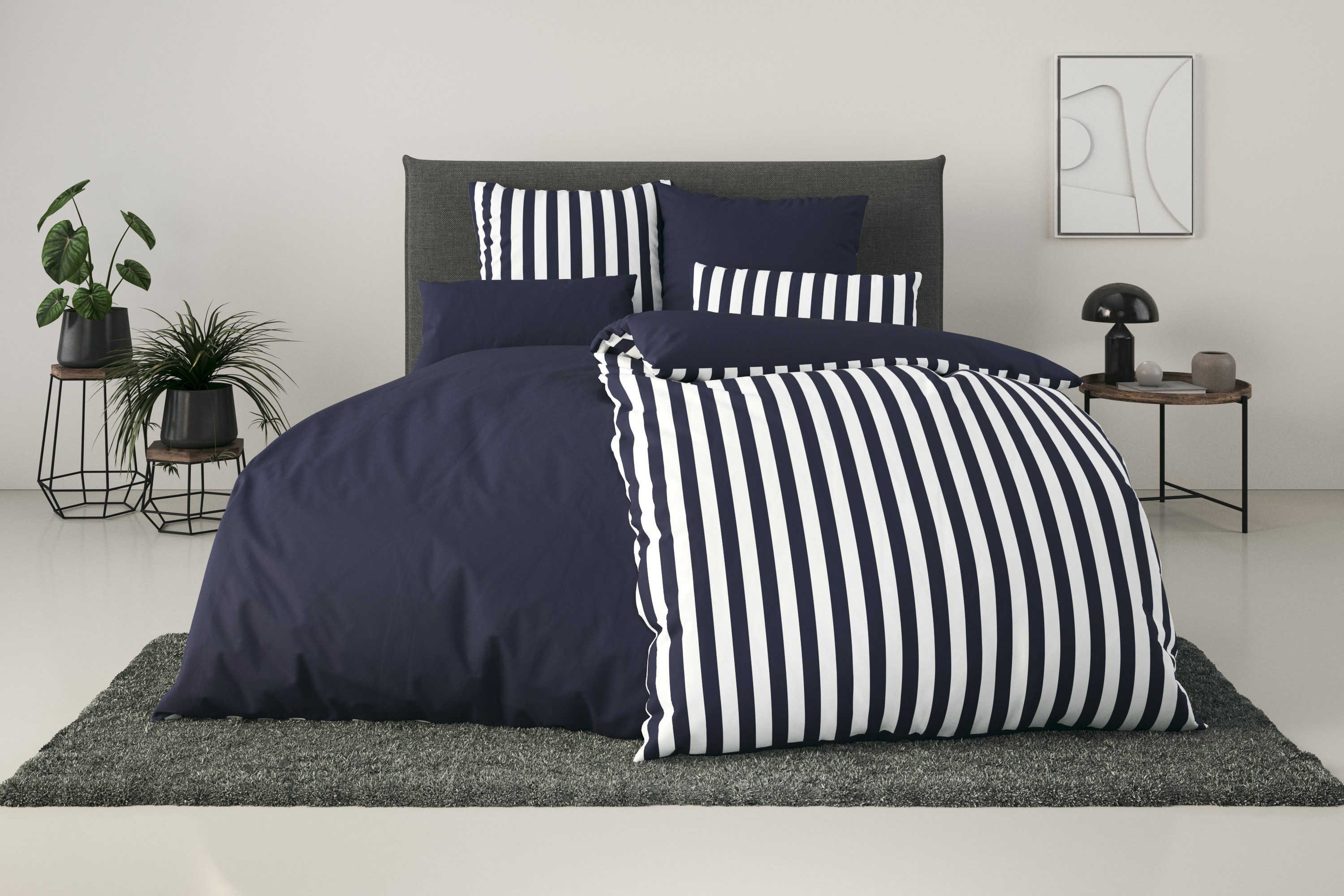 andas Wendebettwäsche Greta, Renforcé, 2 teilig, Bettwäsche mit Streifen in günstig online kaufen