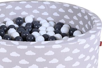 Knorrtoys® Bällebad Soft, Grey White Clouds, mit 300 Bällen Grey/creme; Made in Europe