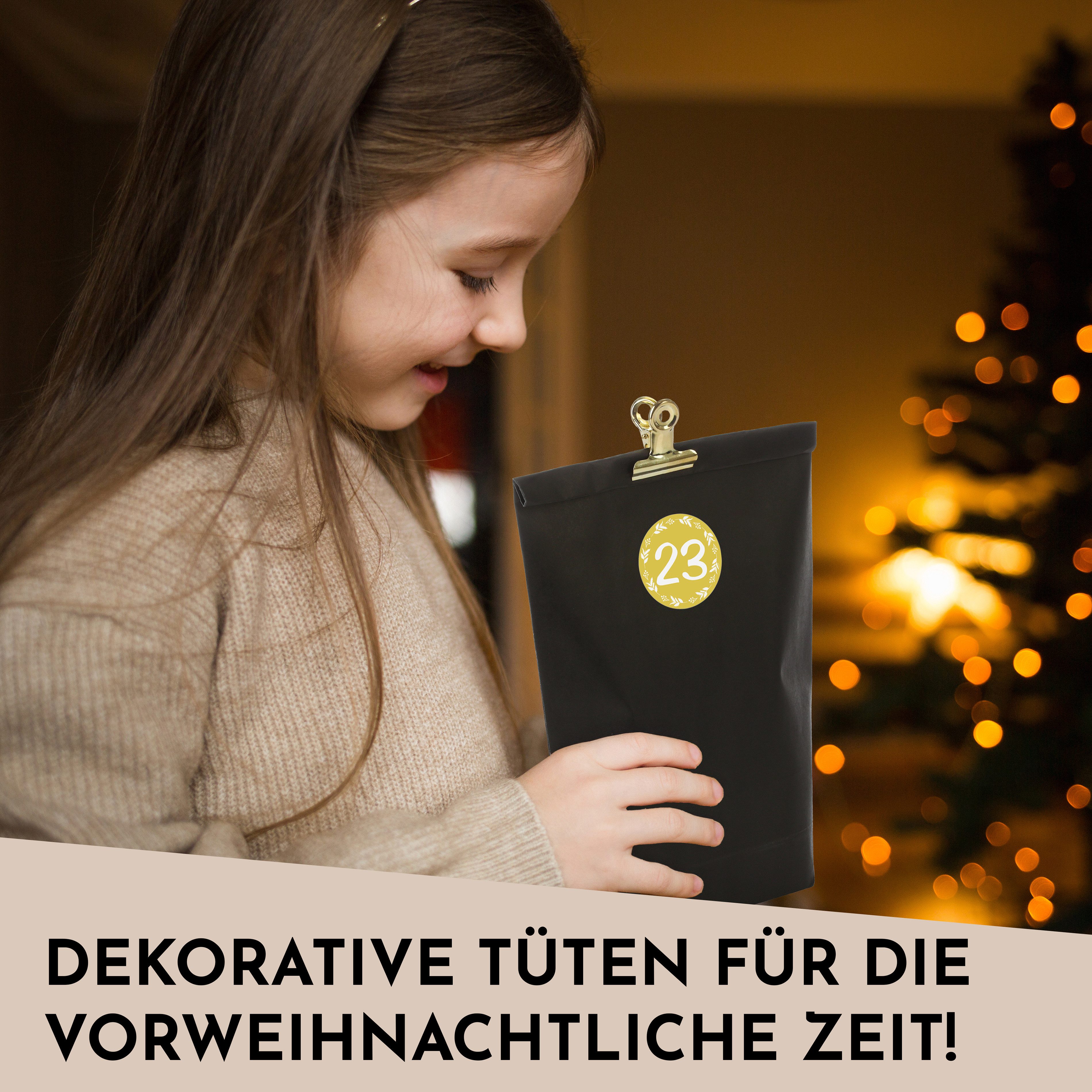Nordstern befüllbarer Adventskalender Set mit 24 Tüten, Mini Klammern und Zahlen Aufklebern, zum Basteln für Kinder, Frau und Mann – Bild 4 von 5