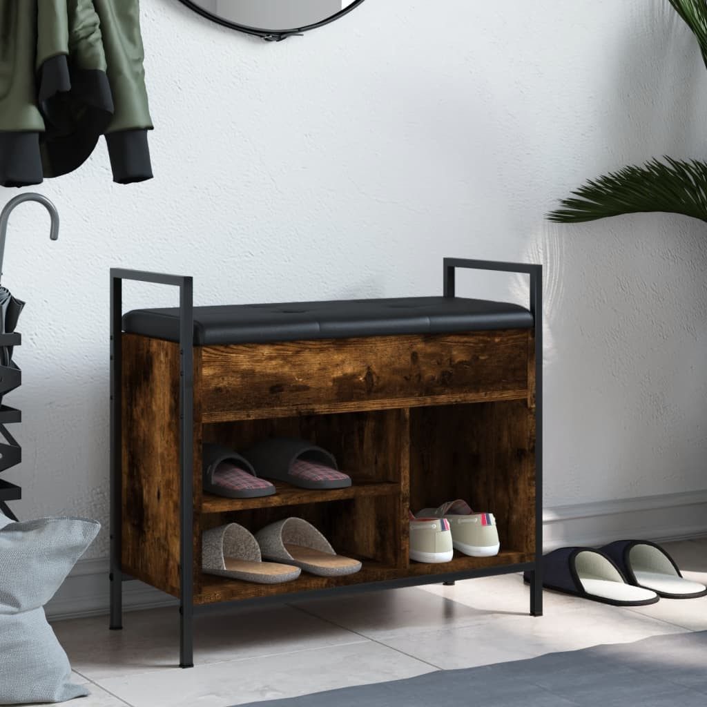 vidaXL Sitzbank Schuhbank Räuchereiche 65,5x32x57,5 cm günstig online kaufen
