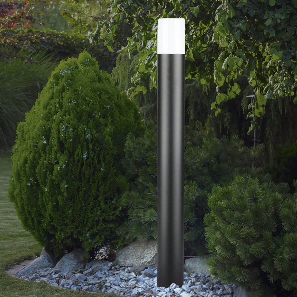 V-TAC Pollerleuchte, Leuchtmittel nicht inklusive, Design Außen Steh Sockel Leuchte ALU Terrassen Stand Lampe Grundstück