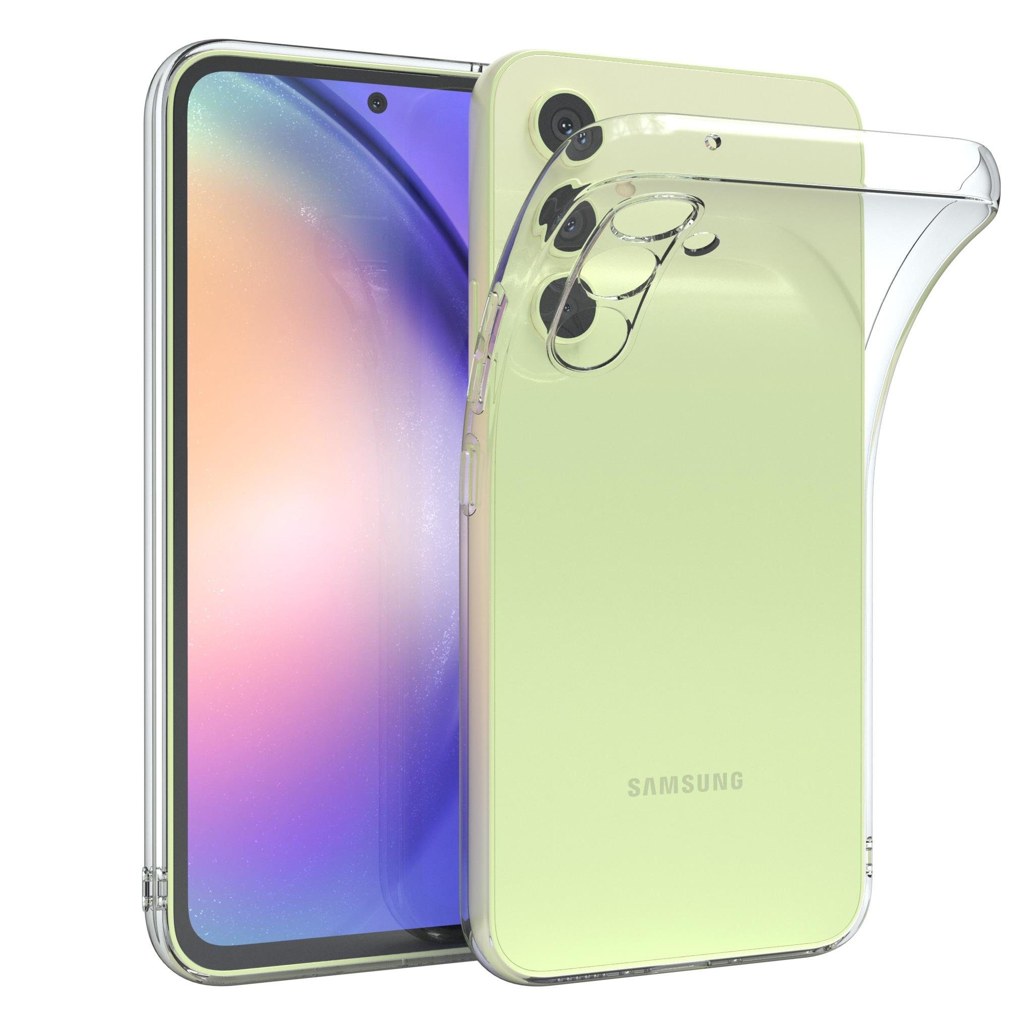 EAZY CASE Handyhülle Slimcover Clear für Samsung Galaxy A54 6,4 Zoll, durchsichtige Hülle Ultra Dünn Silikon Backcover TPU Telefonhülle Klar