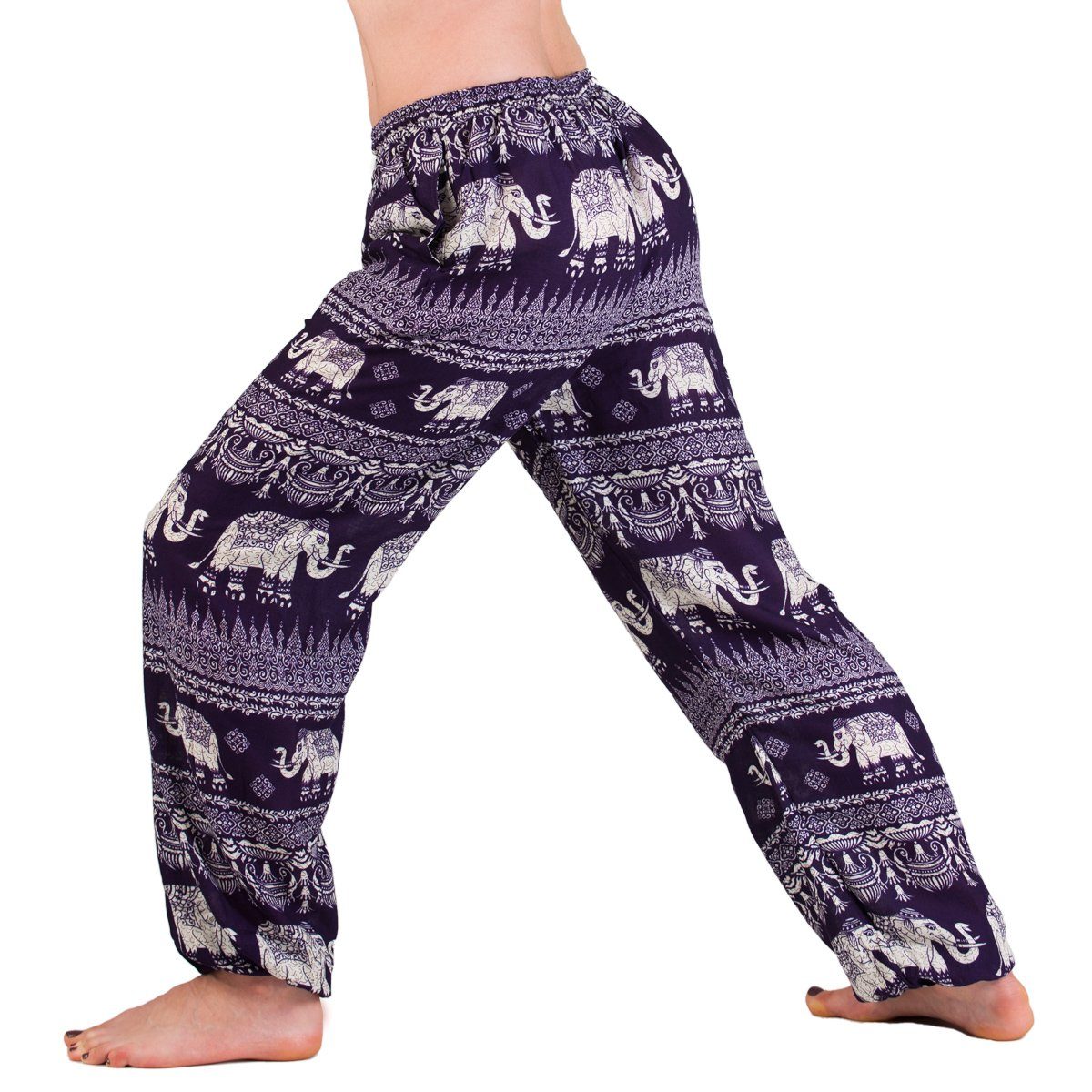 PANASIAM Haremshose Muckhose aus feiner natürlicher Viskose bequeme Haremshose für Damen leichte Sommerhose mit Seitentaschen Aladinhose