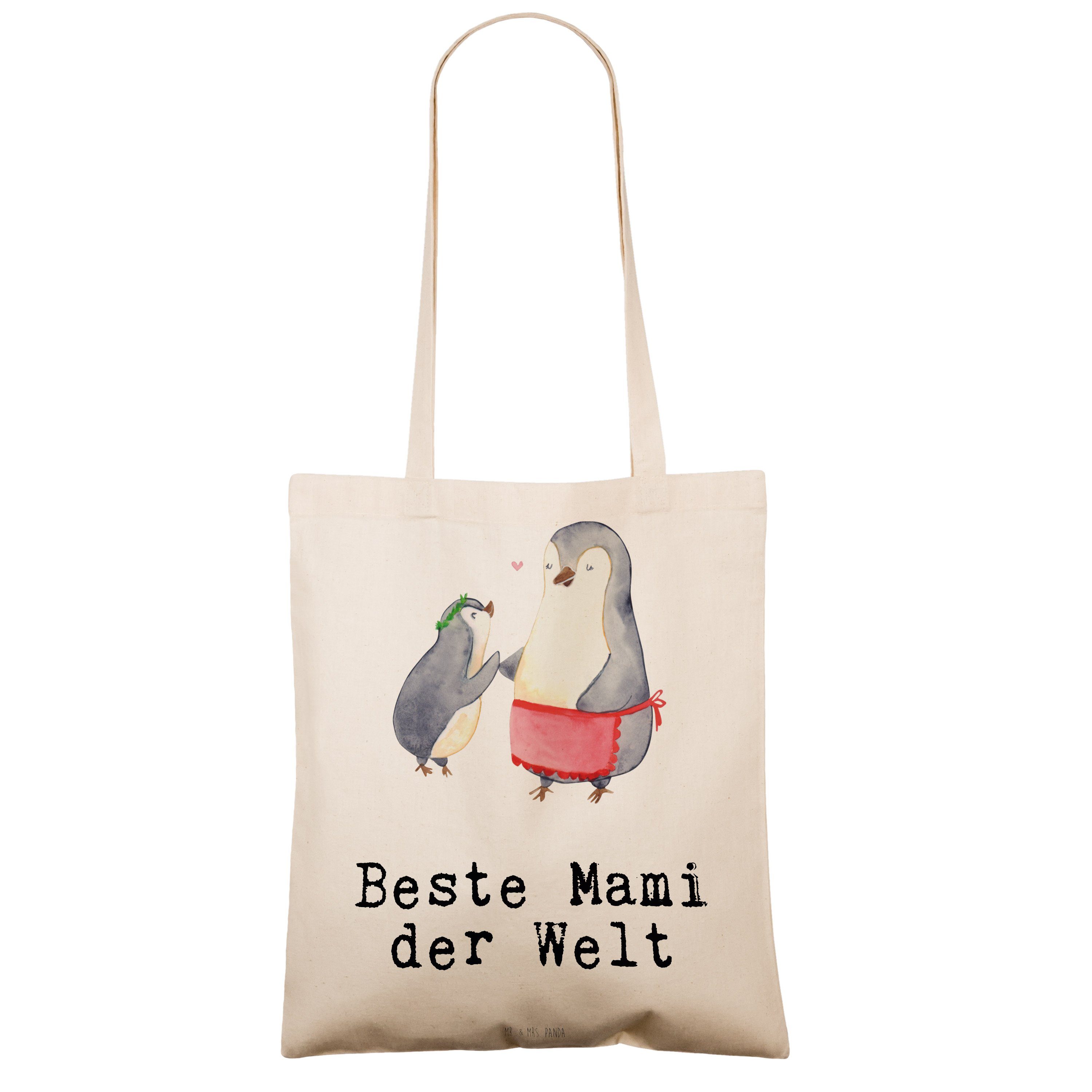 Welt Pinguin & - Mr. Einkaufstasche, Mrs. Mami der Beste - (1-tlg) Tragetasche Geschenk, Transparent Panda