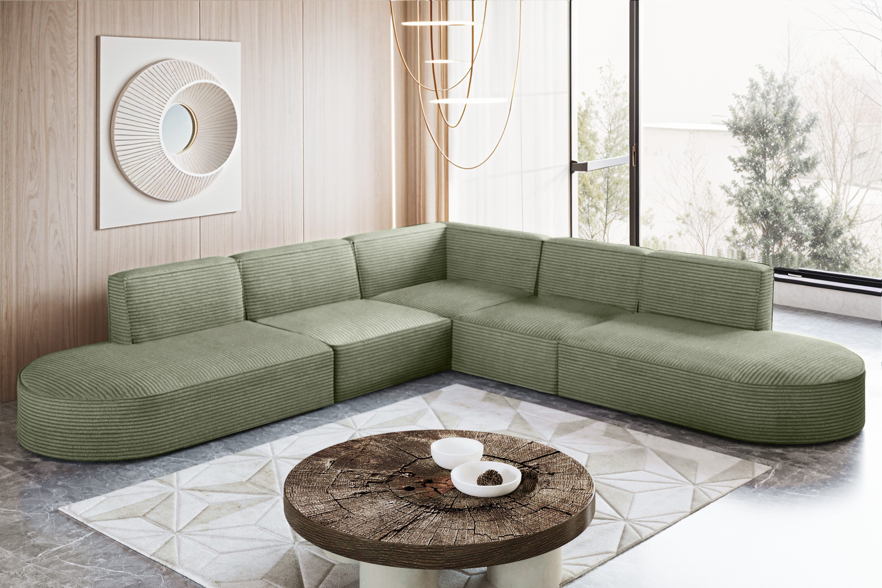 Kaiser Möbel Ecksofa Designer Corner MODENA stoff Poso, viele Farben, Große Farbauswahl, hoher Komfort