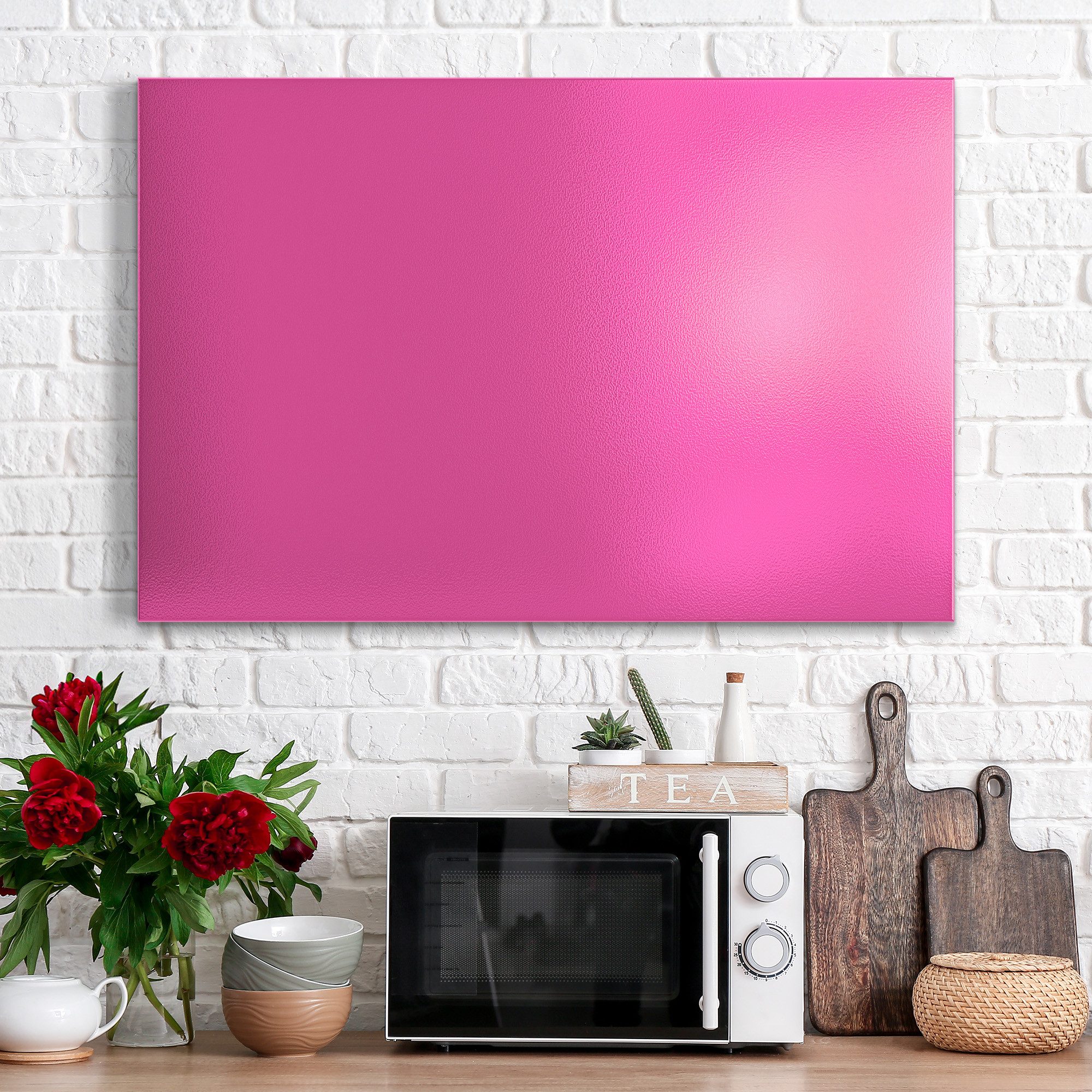 DEQORI Magnettafel 'Unifarben - Rosa', Metall Whiteboard für alle Magnete, Magnetboard magnetisch