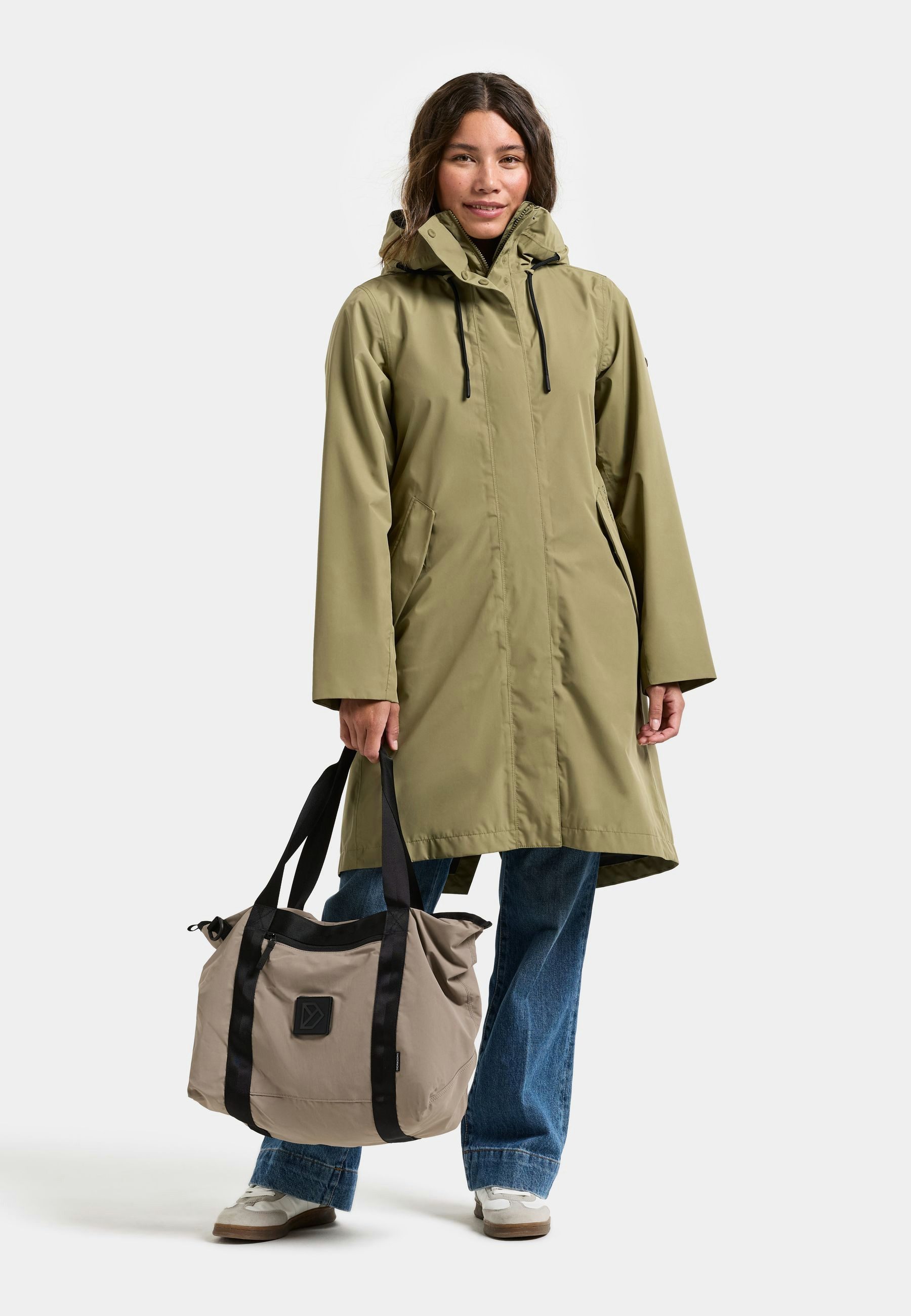 Didriksons Parka Damen Übergangsjacke Mantel Wasserdicht ELINA mit Kapuze mit Taschen