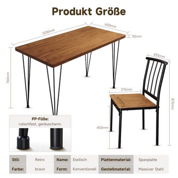 SONNI Essgruppe Essgruppe,Tisch- und Stuhlset,Minimalistisches Design,Möbel-Sets