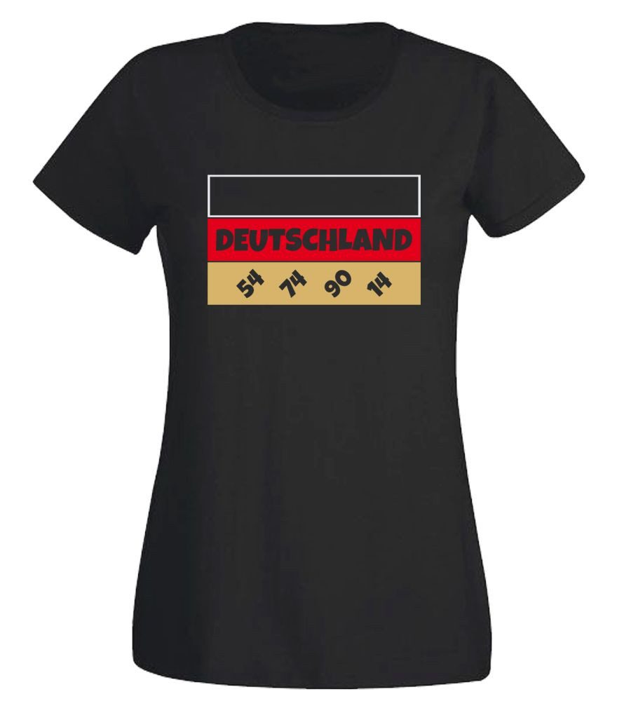 G-graphics T-Shirt Deutschland Flagge – 54 / 74 / 90 / 14 Slim-fit Damen T-Shirt mit einem Motiv für den echten Fan