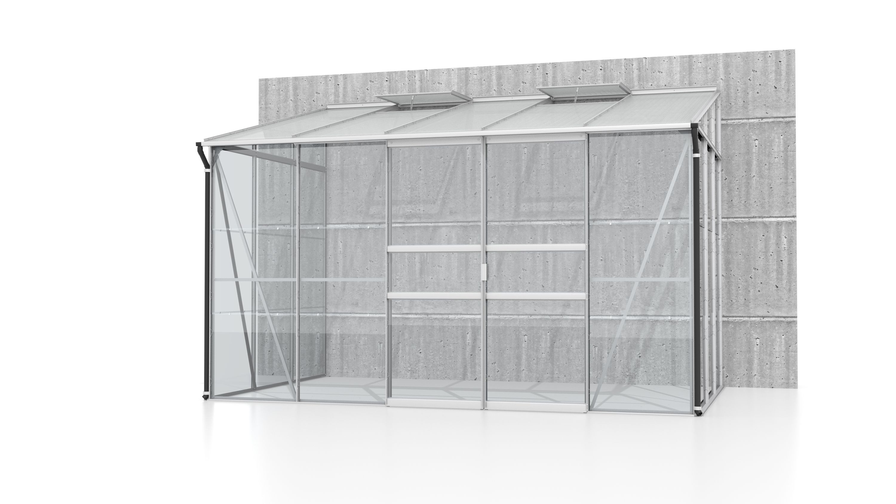 Vitavia Gewächshaus Ida 6500 ESG/HKP Alu mit 2 Fenster silberfarben | Rabatt: 27%