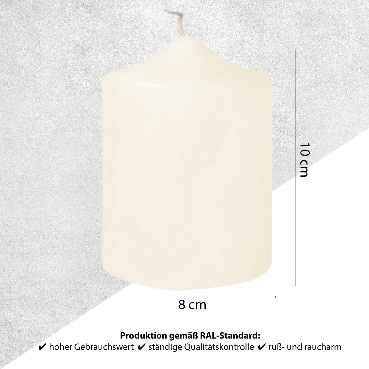 Fink Stumpenkerze FINK Stumpenkerze Candle - creme - H. 10cm x B. 8cm x D. 8cm (1 Stück)