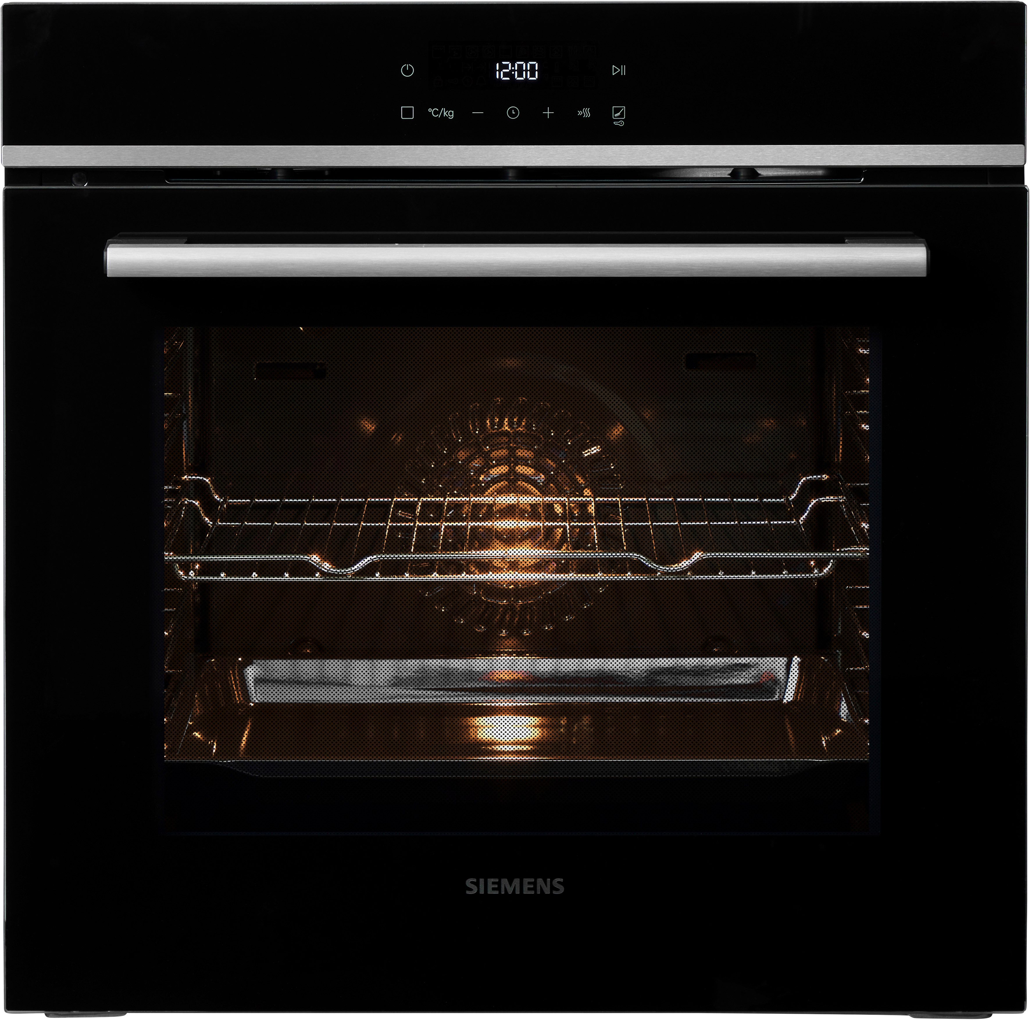 SIEMENS Pyrolyse Backofen iQ300 HB572ABS3, mit Teleskopauszug nachrüstbar, Pyrolyse-Selbstreinigung, Air Fry Funktion für knusprige …
