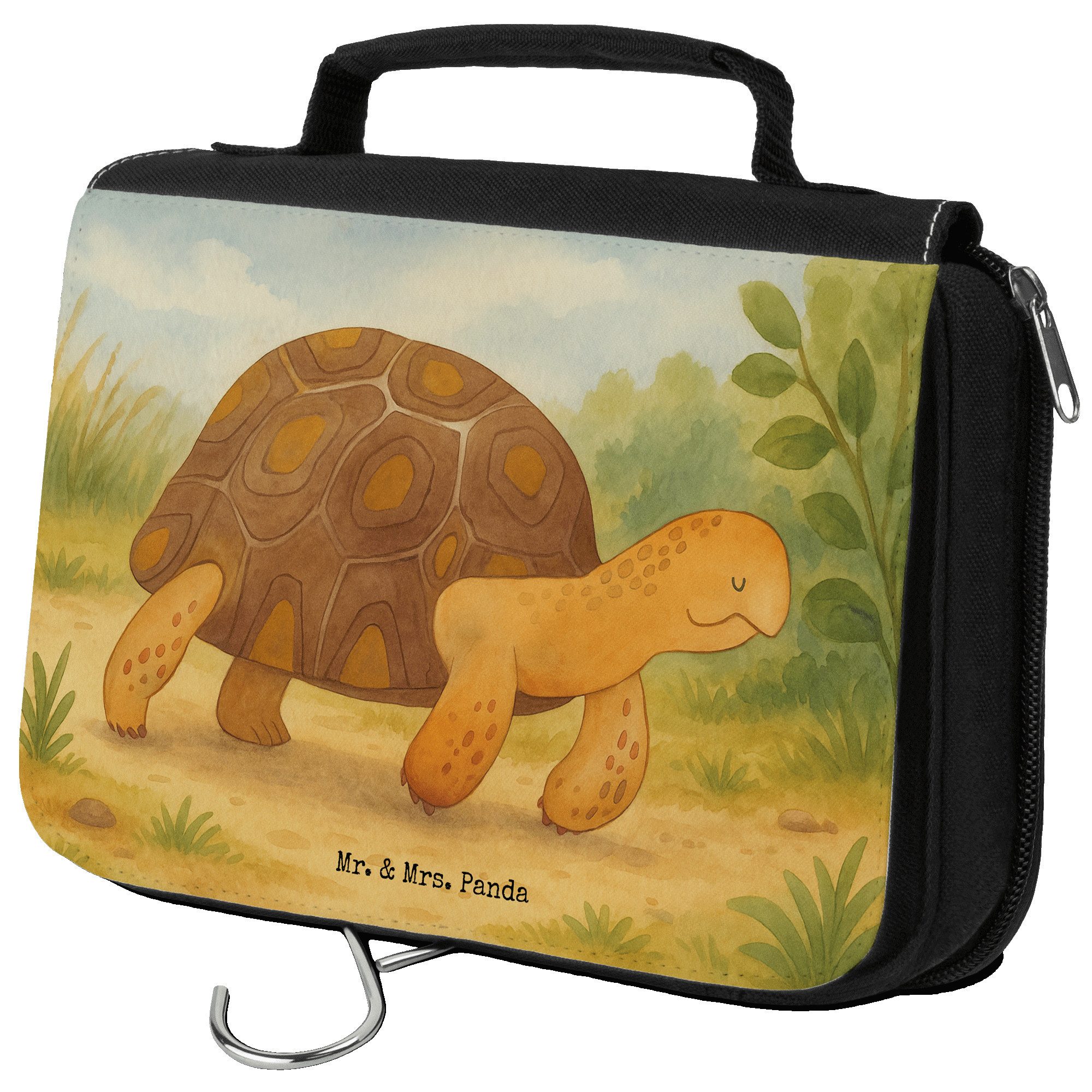 Kulturbeutel Schildkröte Marschieren Design, Schminktasche, Weiß, Lieblingsmensch