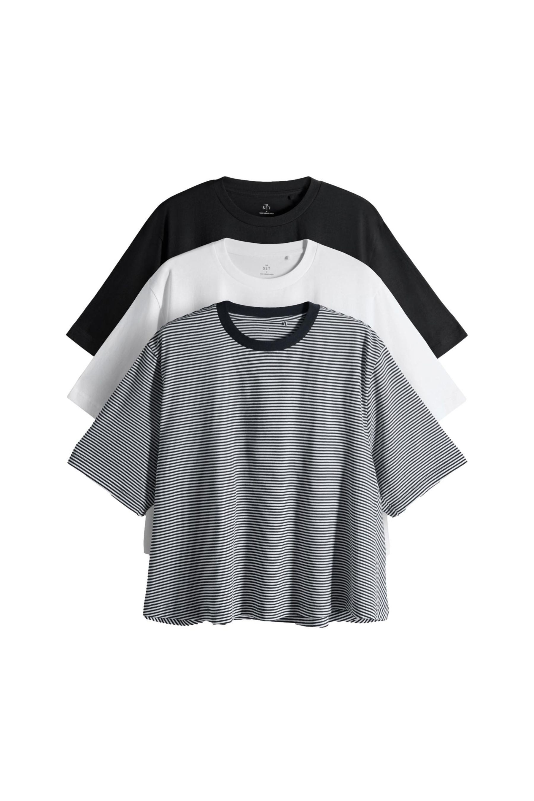 The Set T-Shirt The Set kurzärmelige Swing-T-Shirts, 3er-Pack (3-tlg)