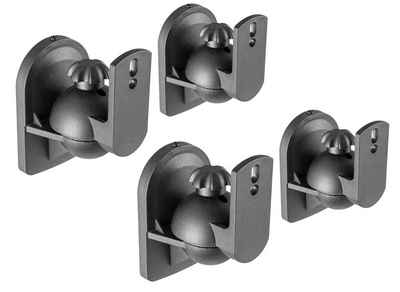 RICOO LH028-B (4-er Set) Lautsprecher-Wandhalterung, (4-tlg., 2x universal Wandhalter für Lautsprecher Boxen schwenkbar neigbar)