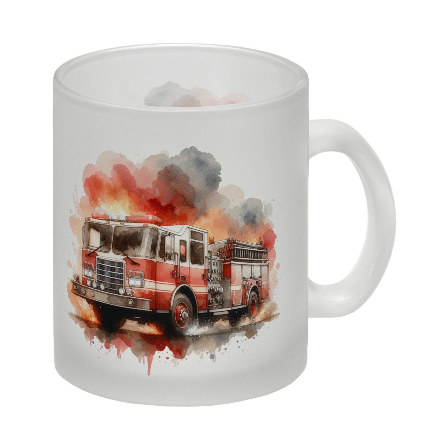 Tasse Feuerwehrfahrzeug Glas Tasse