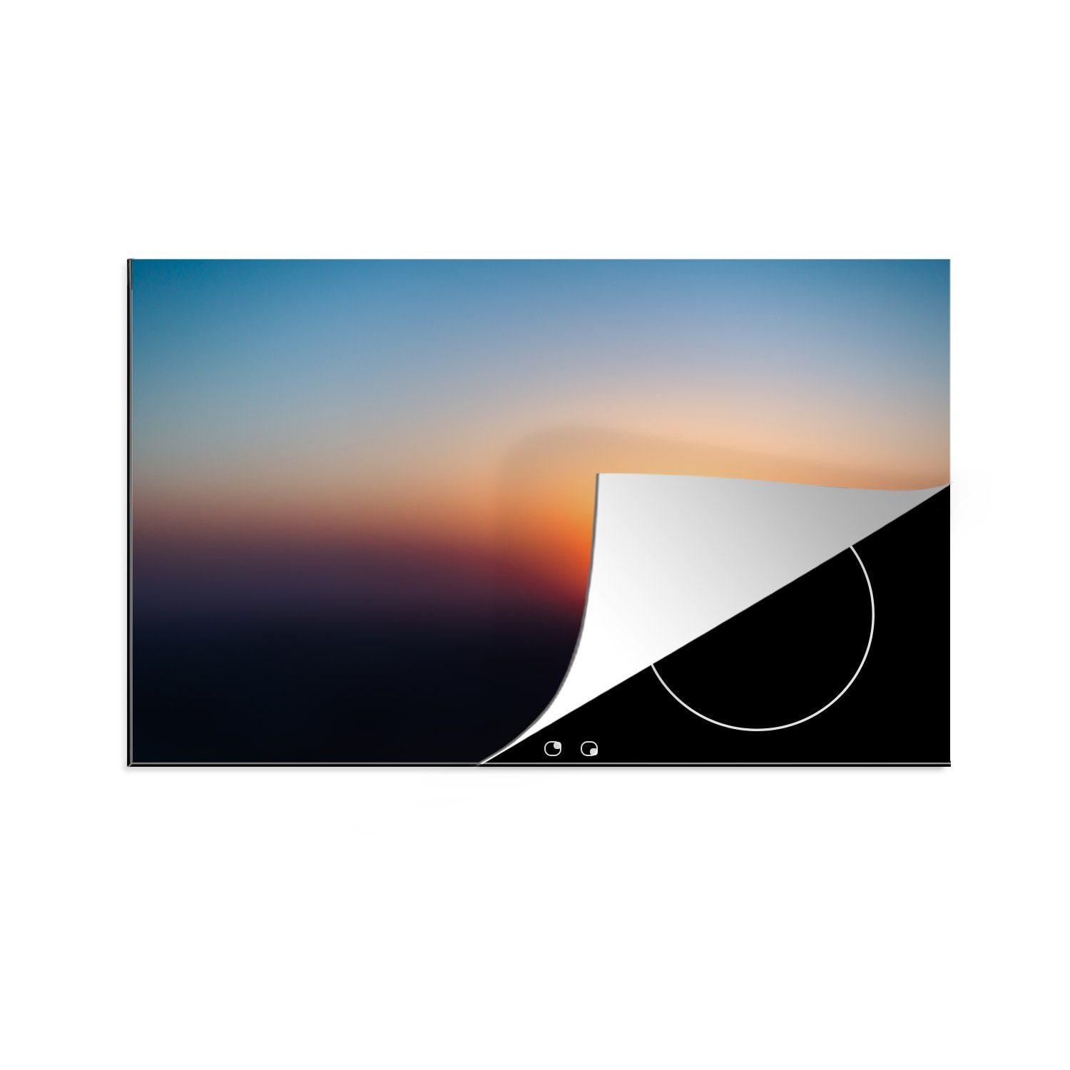 MuchoWow Herdblende-/Abdeckplatte Herz - Horizont - Sonnenuntergang, Vinyl, (1 tlg), 81x52 cm, Induktionskochfeld Schutz für die küche, Ceranfeldabdeckung