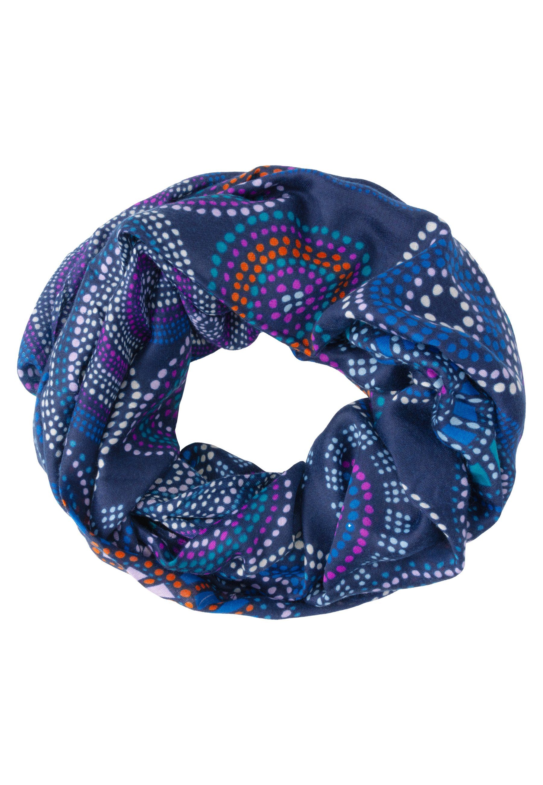 & kuscheliger Muster Loop of Diane, Blau Weicher Loop Loop kreisförmigen Schal April Seasons mit