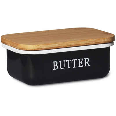 Zedelmaier Butterdose »Butterdose,Butterglocke für 250g Butter,mit nachhaltigem holzdeckel«, Butterdose aus beschichteter Metallplatte, rundem Rand