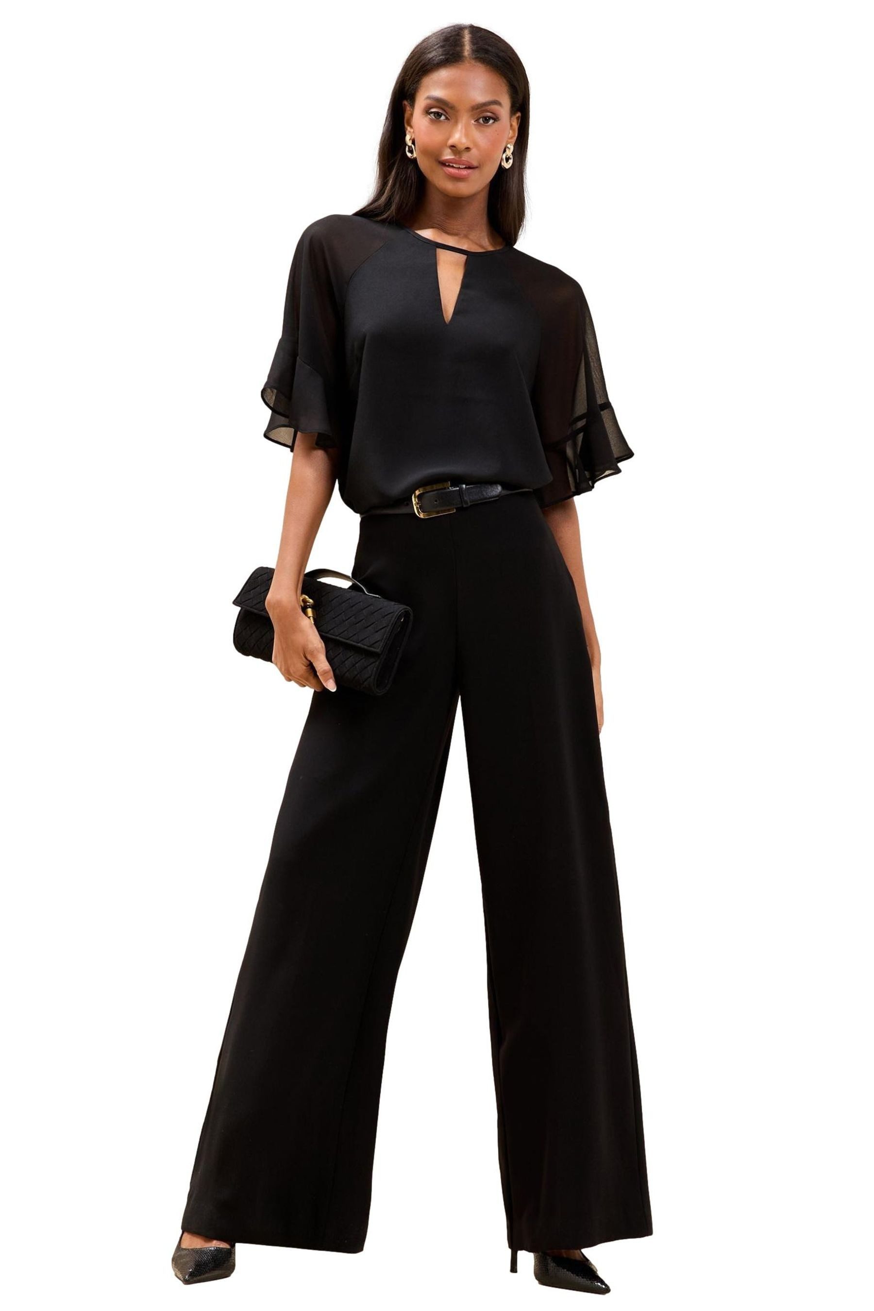 T-Shirt Lipsy Bluse mit transparenten Volantärmeln