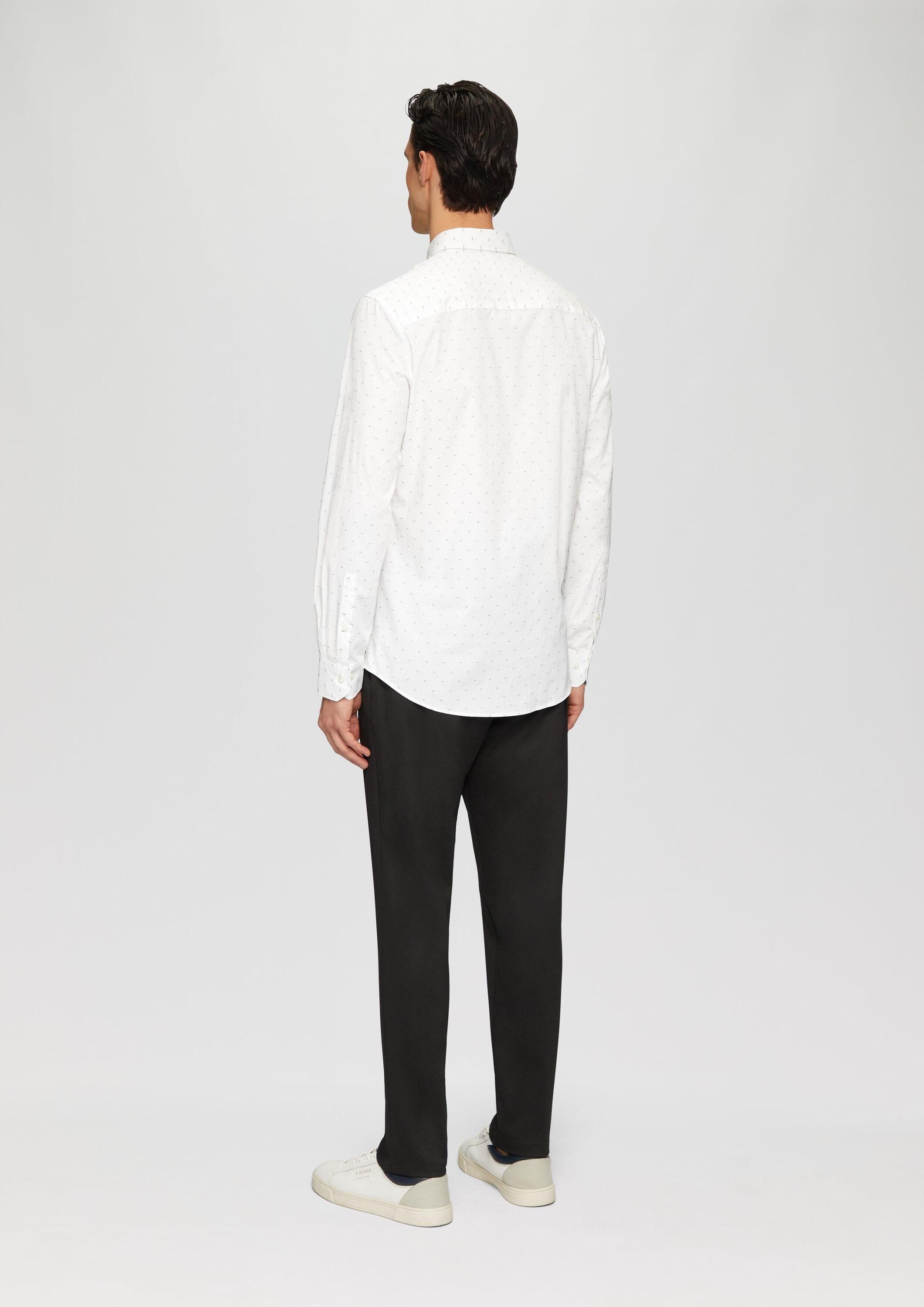 s.Oliver Langarmhemd Hemd Tailored Fit: Button-Down-Hemd aus Baumwollstretch