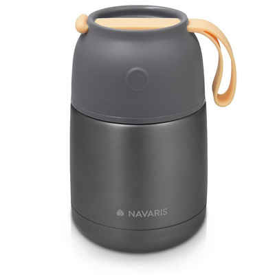 Navaris Thermobehälter 450ml Edelstahl Warmhaltebox für Essen & Babybrei - auslaufsicher, Edelstahl, 450ml Edelstahl Warmhaltebox für Essen & Babybrei - auslaufsicher