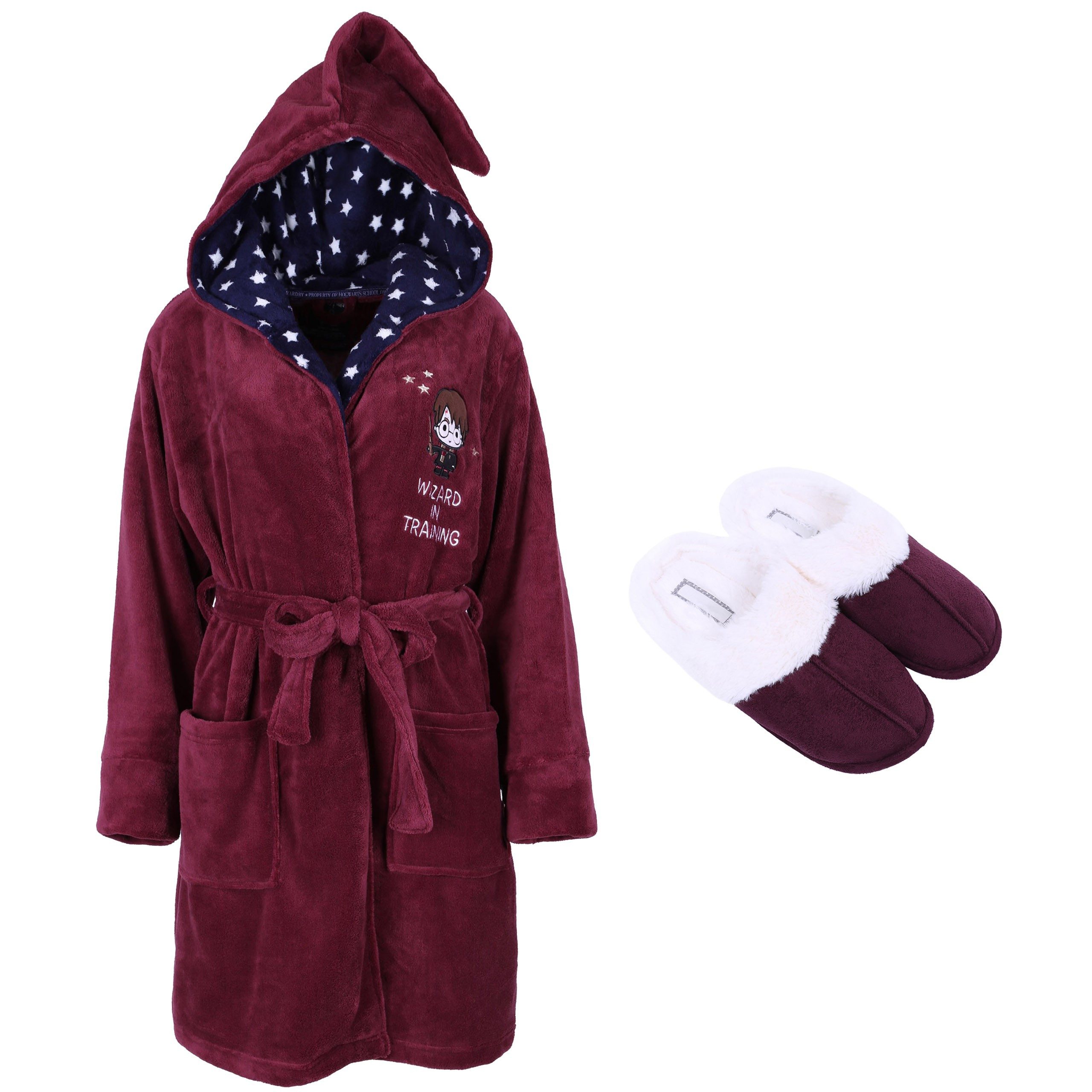 Sarcia.eu Bademantel Set: Warmer Bademantel + Hausschuhe HARRY POTTER XL 36-37 EU