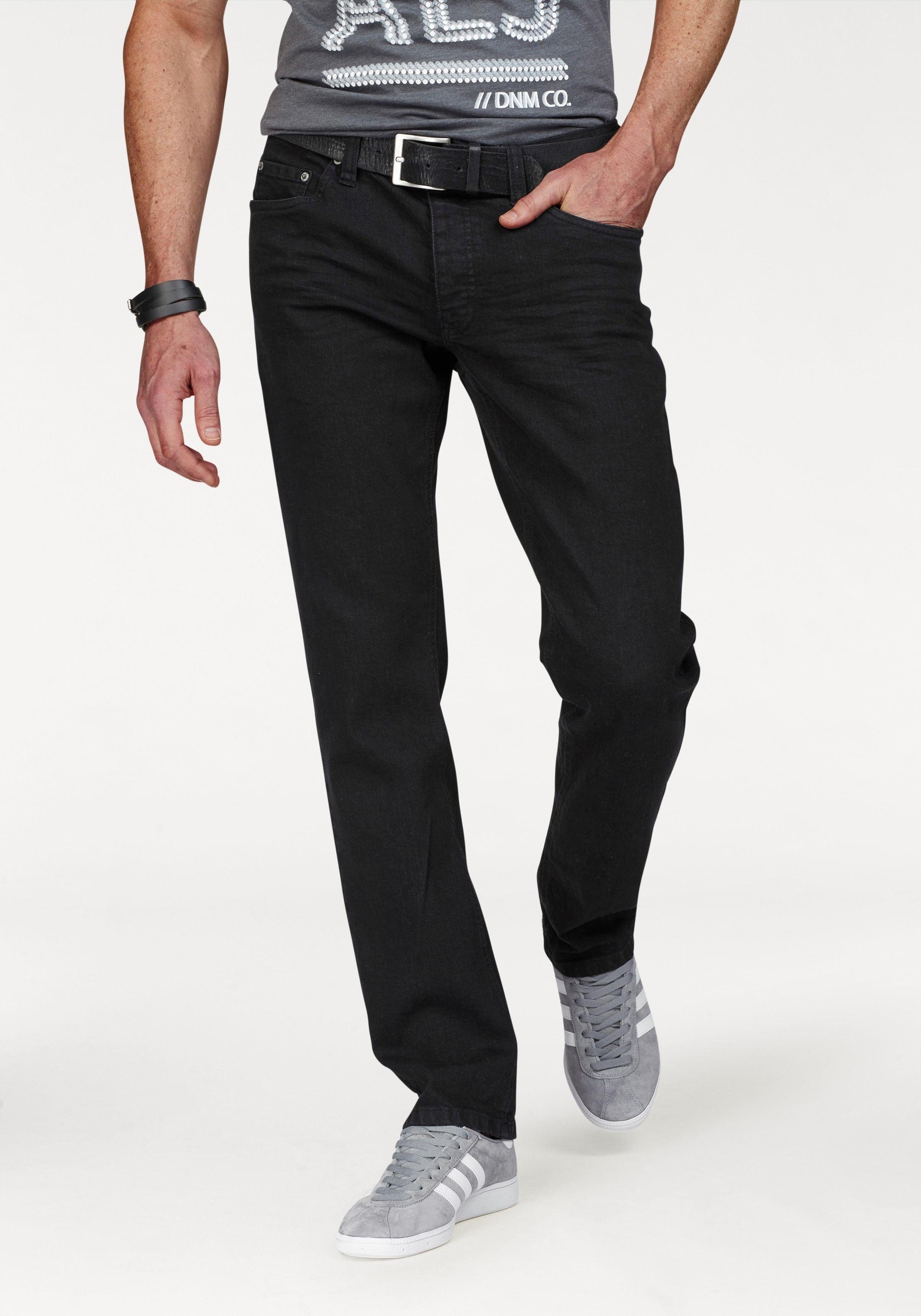 John Devin Straight-Jeans mit Knopfleiste black