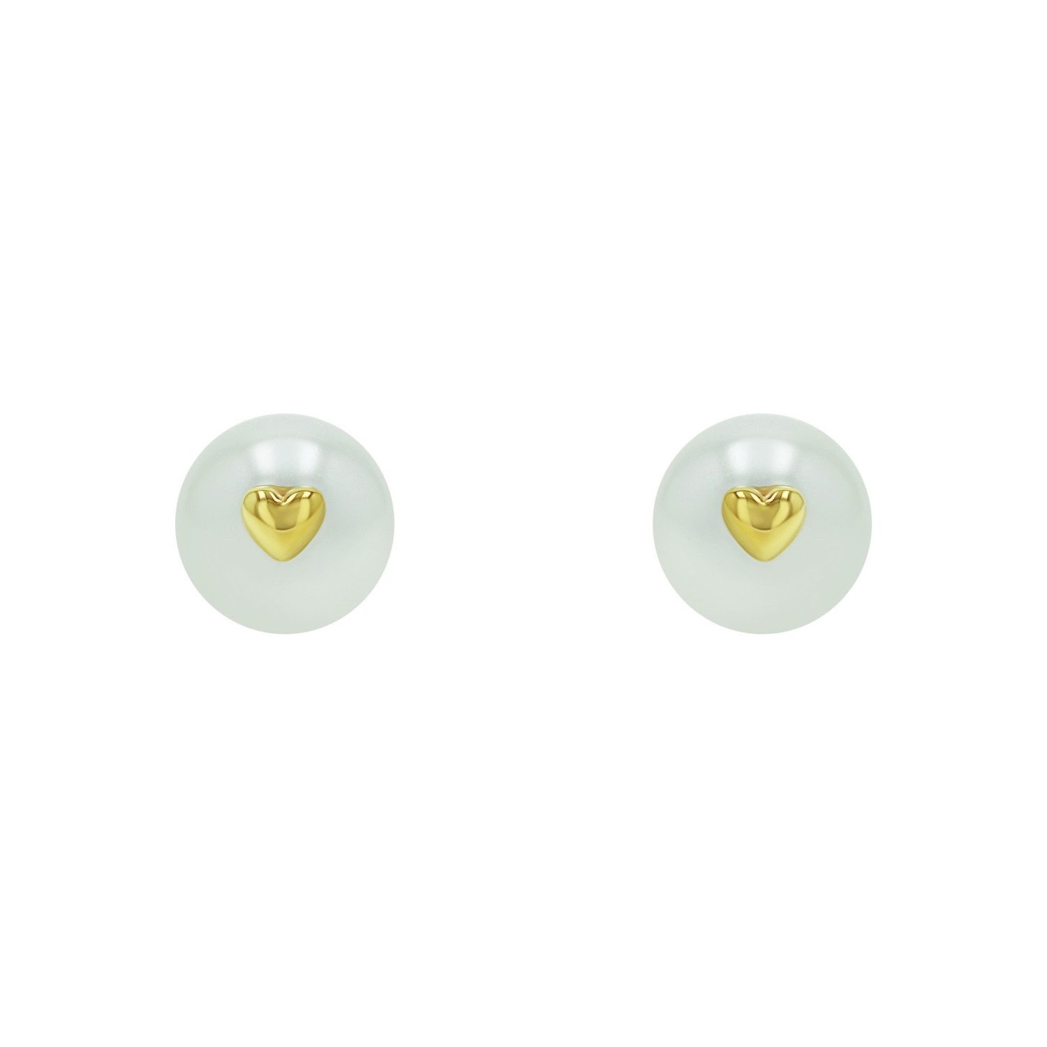 Amor Paar Ohrstecker Herzen, mit Muschelkernperle