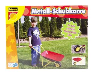 Idena Schubkarre 7131707, Metallschubkarre für Kinder, aus Metall, 78 x 40 x 38 cm, bis zu 30 kg, rot/gelb