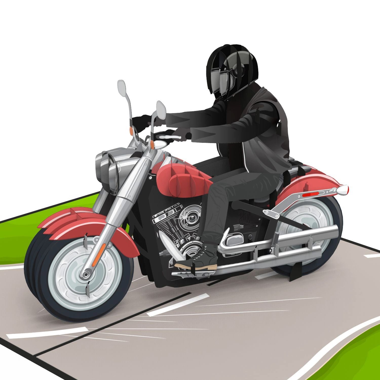 papercrush Geburtstagskarte Motorrad, Pop-Up Karte Geburtstag für Männer, Handgemacht