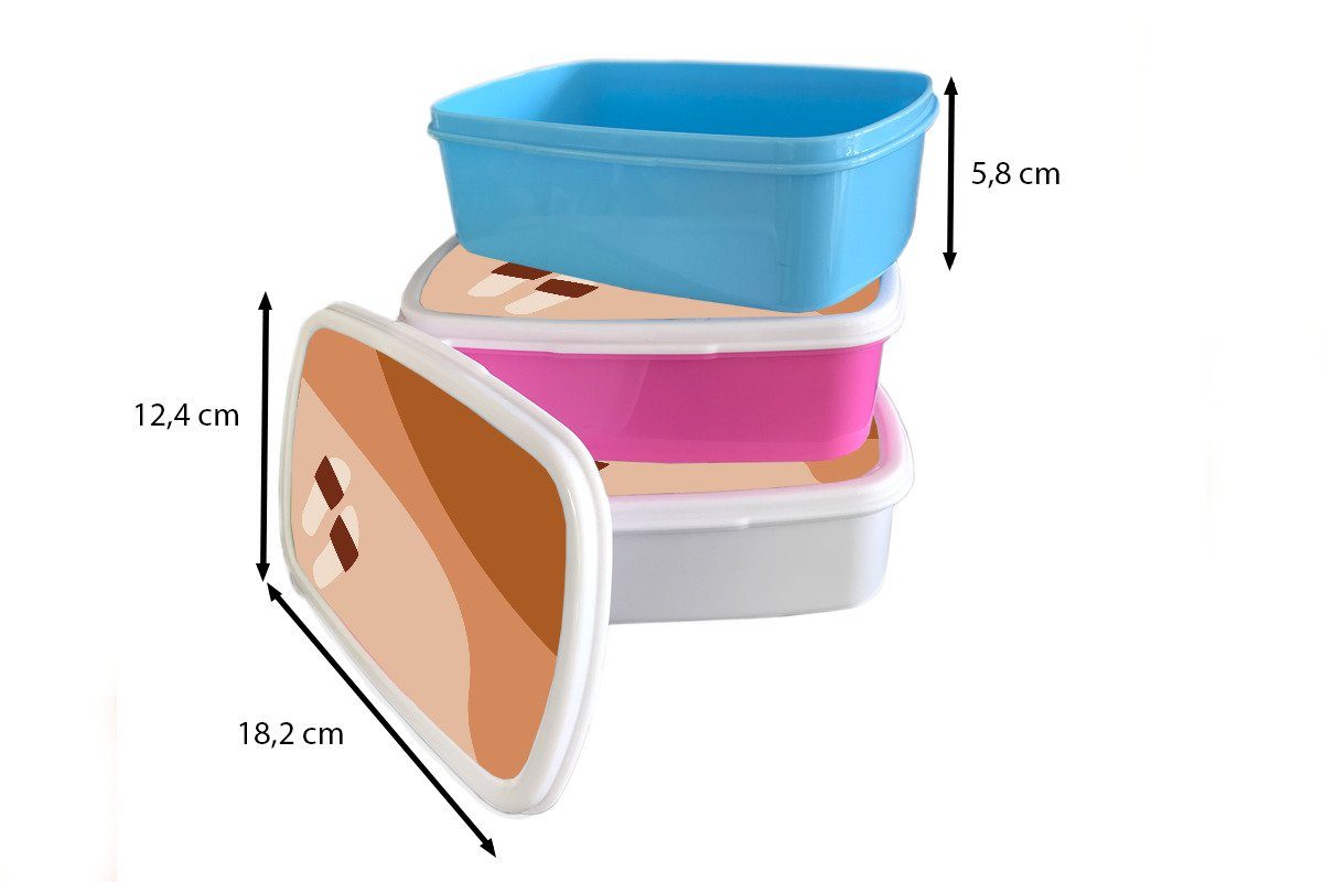 Brotdose, für Abstrakt, und (2-tlg), Sommer Mädchen MuchoWow Jungs - Pantoffeln Lunchbox Brotbox weiß - Kinder und Kunststoff, für Erwachsene,