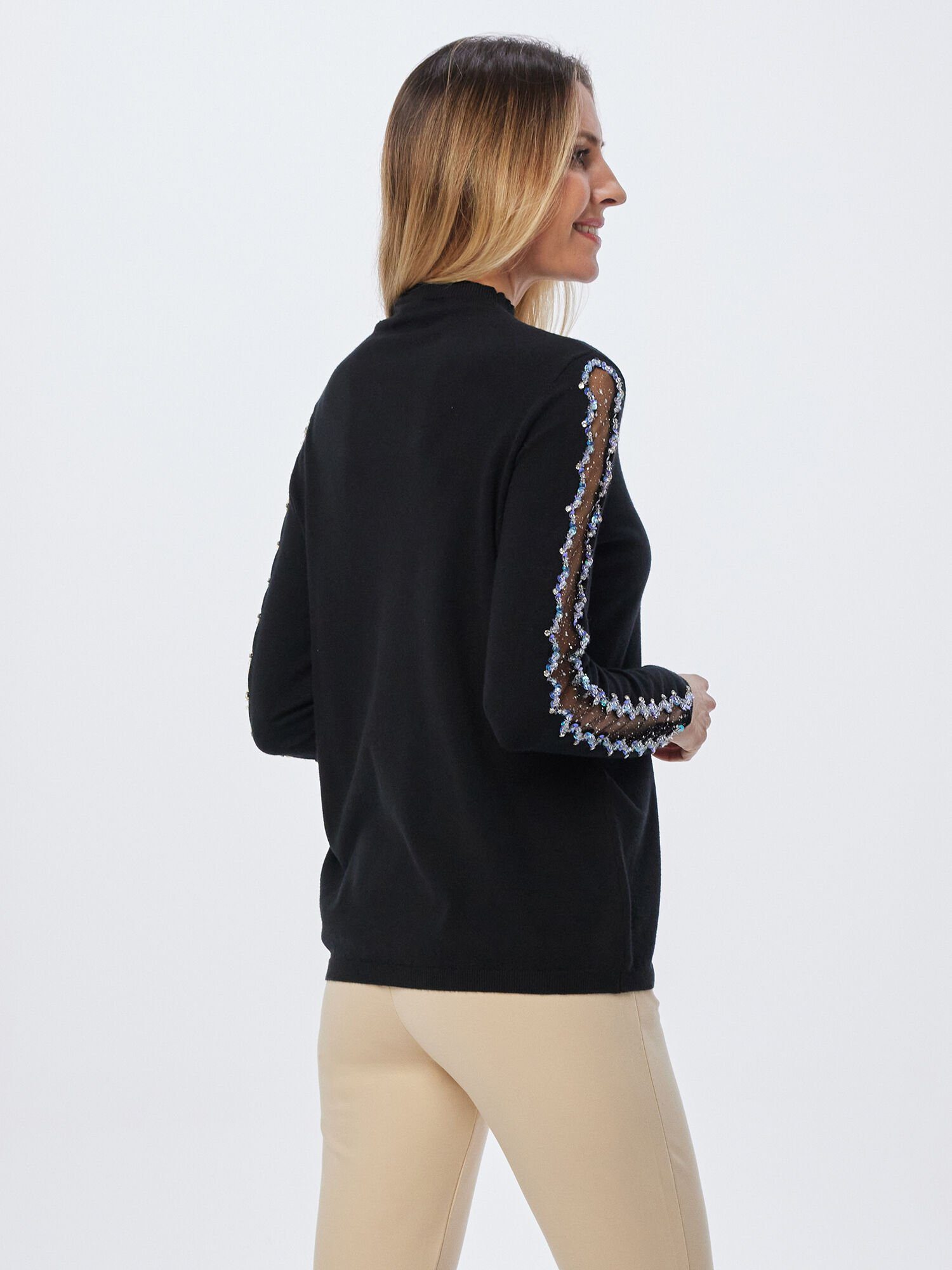 MONACO blue Strickpullover Sweater figurumspielend mit atemberaubenden Pail günstig online kaufen