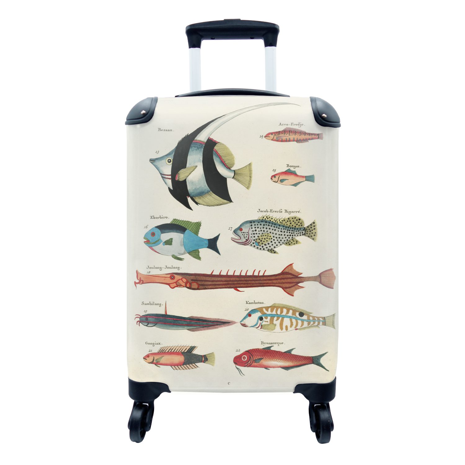 MuchoWow Handgepäckkoffer Fisch - Design - Meer, 4 Rollen, Reisetasche mit rollen, Handgepäck für Ferien, Trolley, Reisekoffer