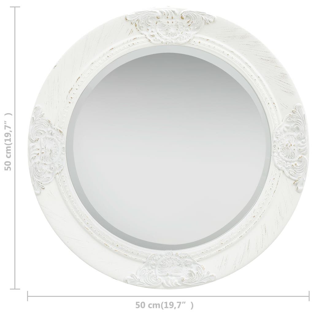 cm Spiegel | Wandspiegel Barock-Stil Weiß im vidaXL Weiß Weiß 50 (1-St)