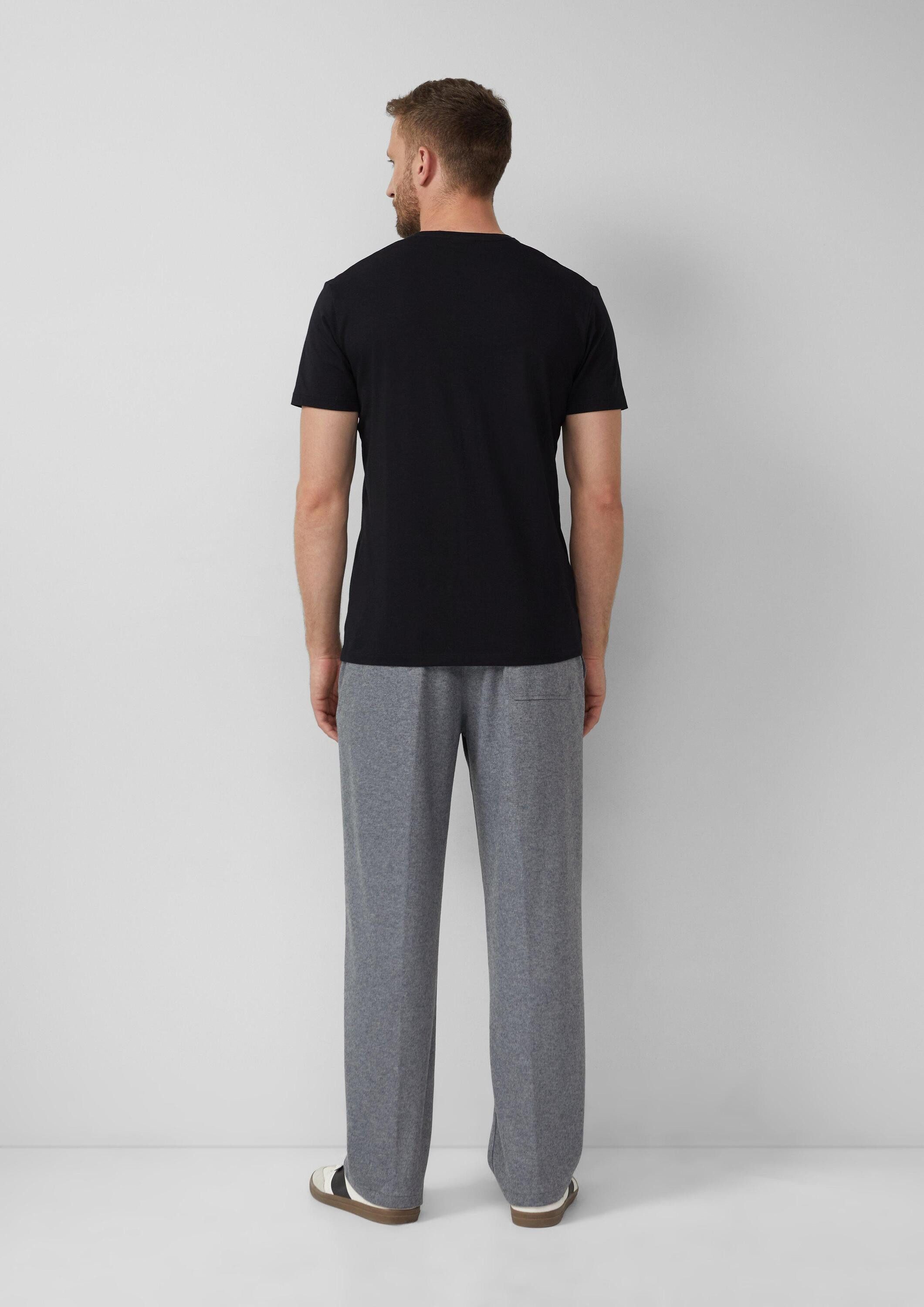 s.Oliver Chinos Anzughose Wide-Leg-Hose aus meliertem Jersey mit Wolle