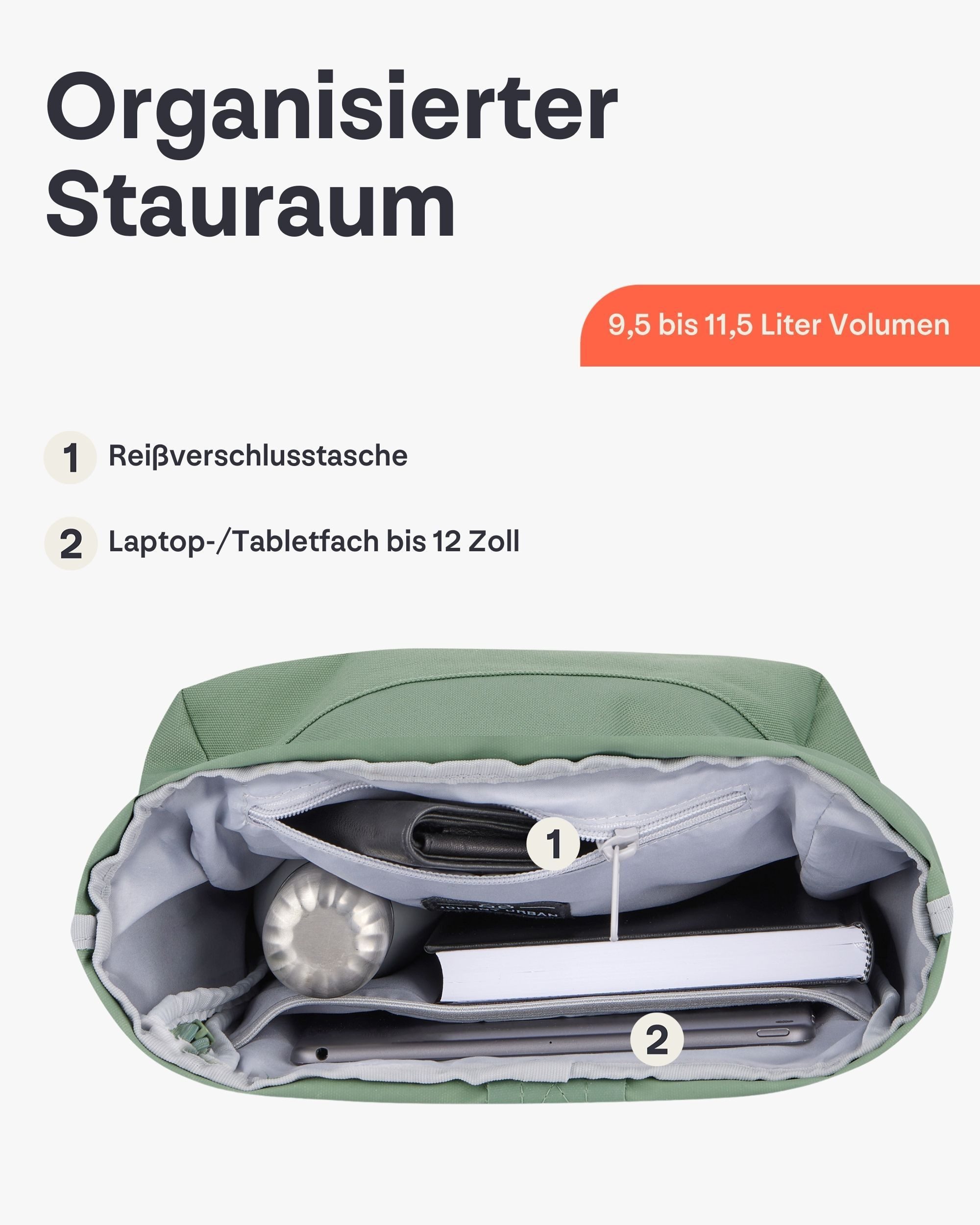 Johnny Urban Cityrucksack Robin Small, Rolltop Damen Herren (1-tlg), Wasserabweisend