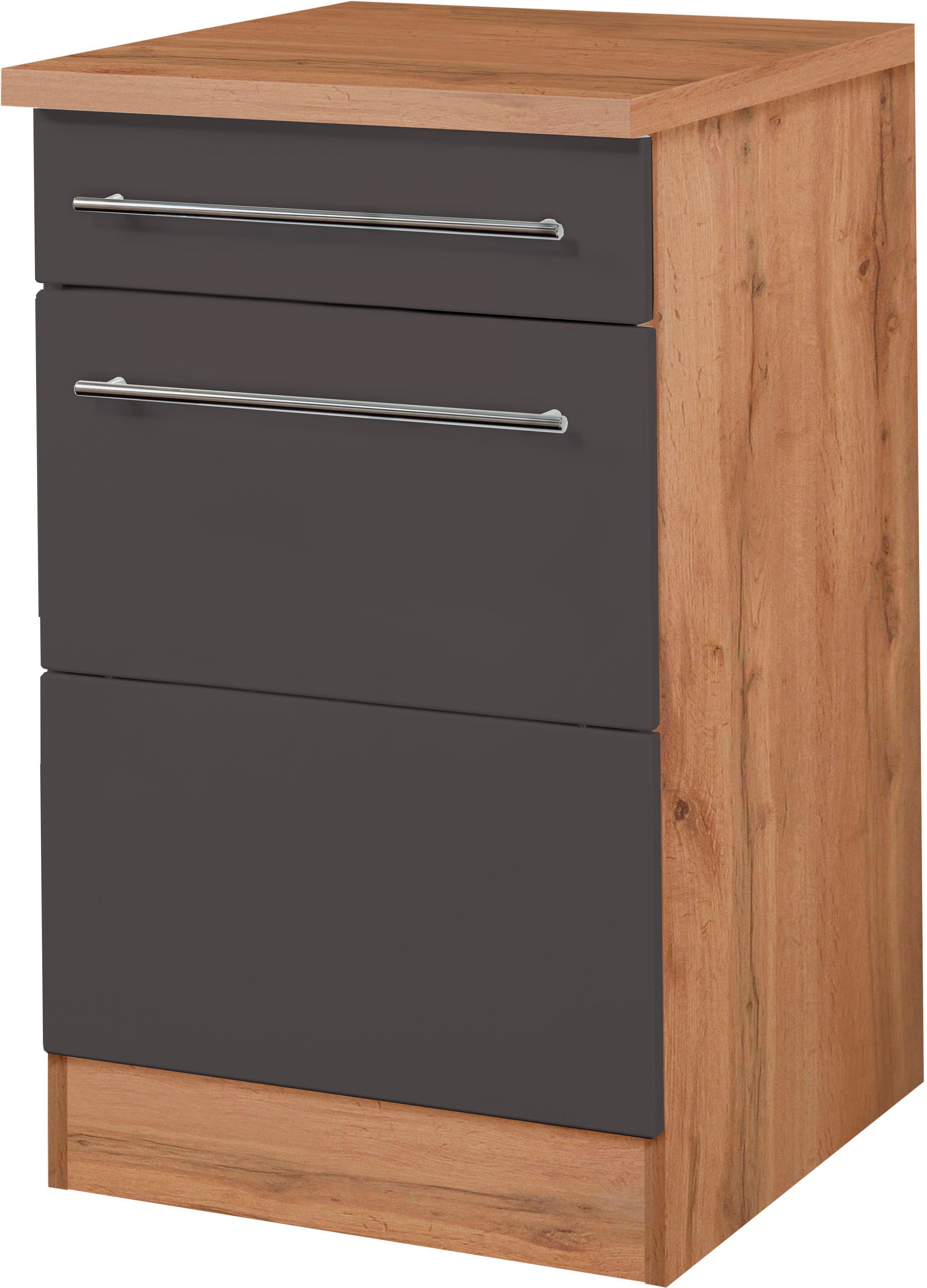 KOCHSTATION Unterschrank KS-Wien Breite 50 cm, mit 1 Tür und 1 Schubkasten günstig online kaufen