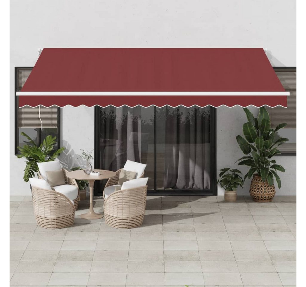 Thumbnail - vidaXL Markise Markise Manuell Weinrot 450x350 cm Aluminium