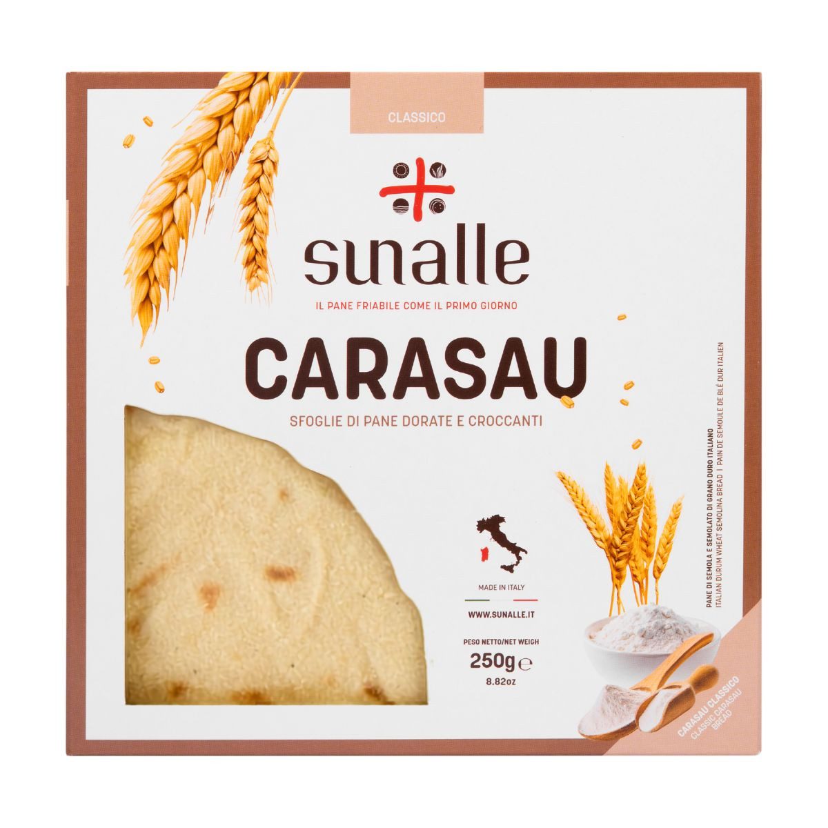 Sunalle Brot Sunalle Pane Carasau Classico traditionelles Brot aus Sardinien 250g, 250 g