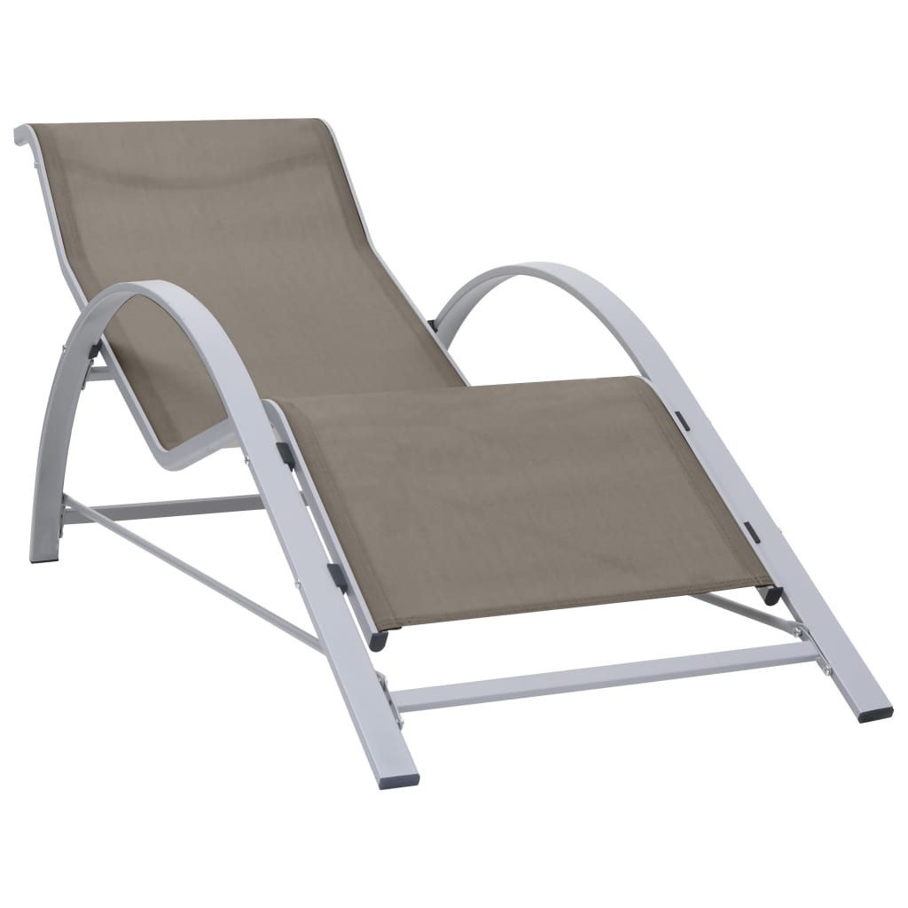 Gartenliege Sonnenliege Textilene und Aluminium Taupe