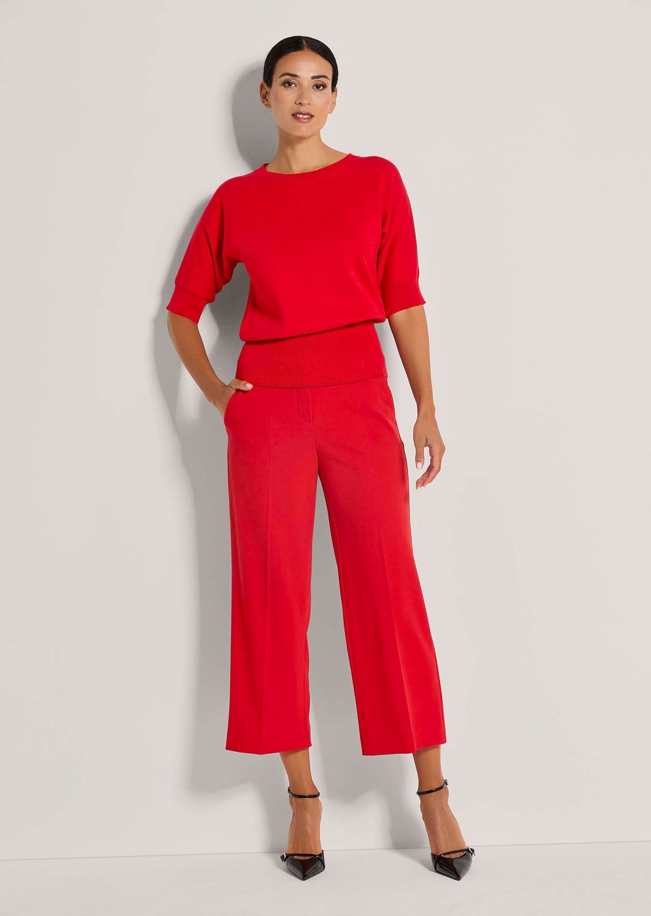 MADELEINE Strickpullover Sommerlicher Baumwollpullover mit breitem Bund Str günstig online kaufen