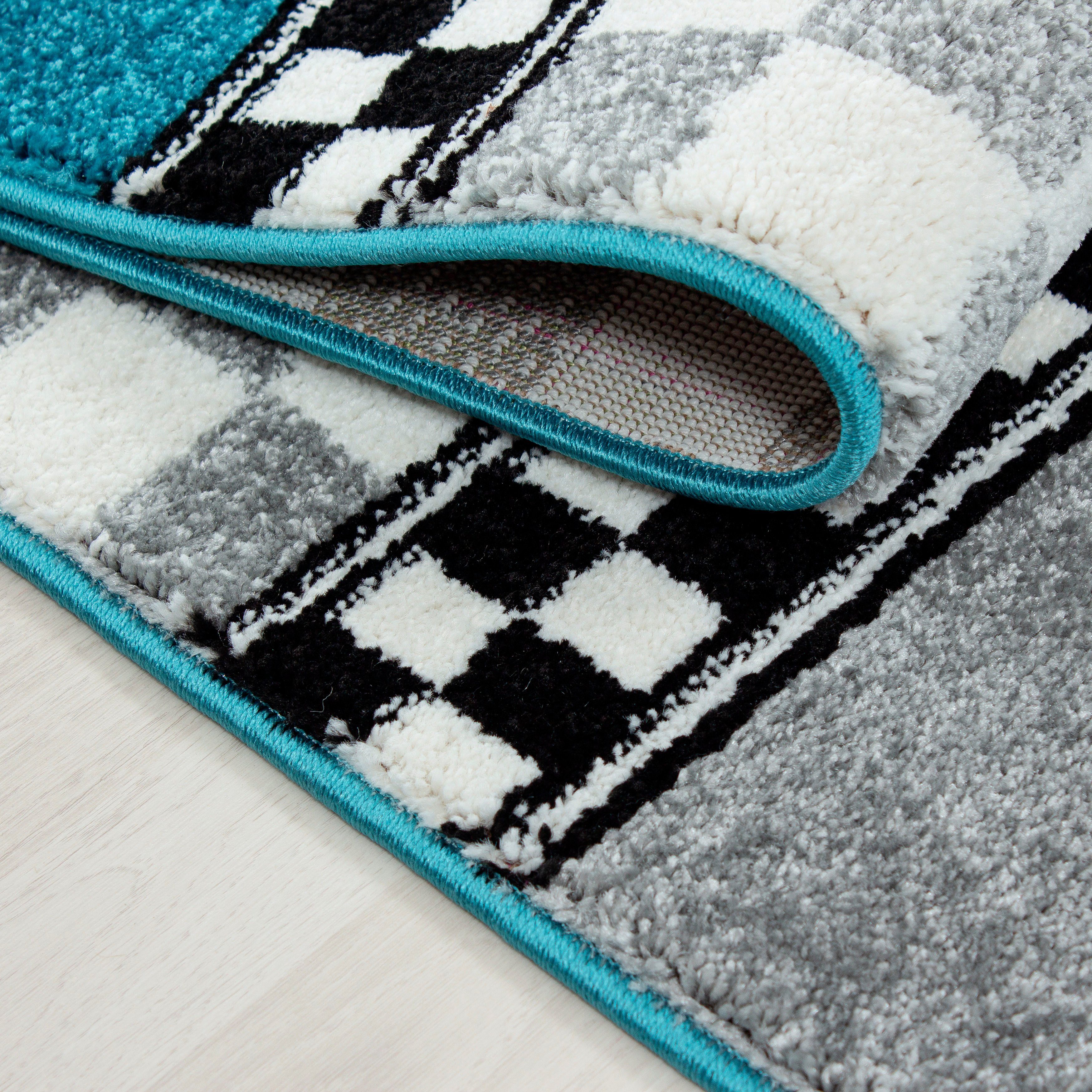 Ayyildiz Teppiche Kinderteppich Kids 460, rund, Höhe: 12 mm, Kurzflor, Motiv Rennwagen