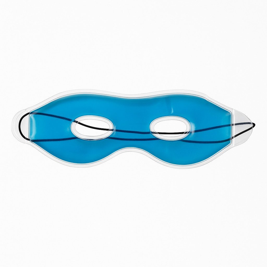 what the shop Augenmaske Blau mit Gel – kühlend, weich & verstellbar, ca. 24 cm, 1-tlg., Sofortige Augenentspannung & kühlende Erholung