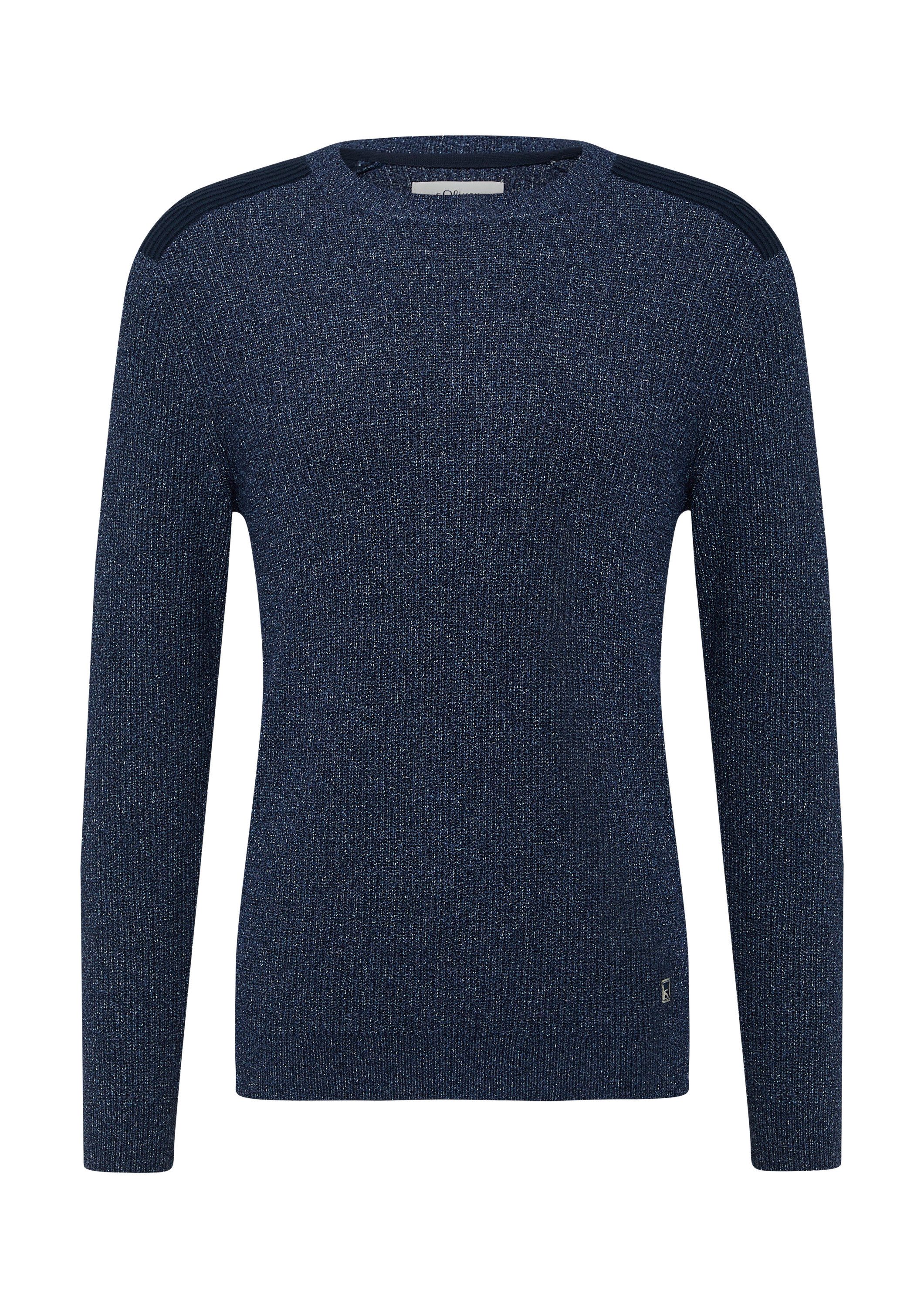 s.Oliver Longpullover Strickpullover Pullover aus Moulinégarn mit Schultereinsätzen