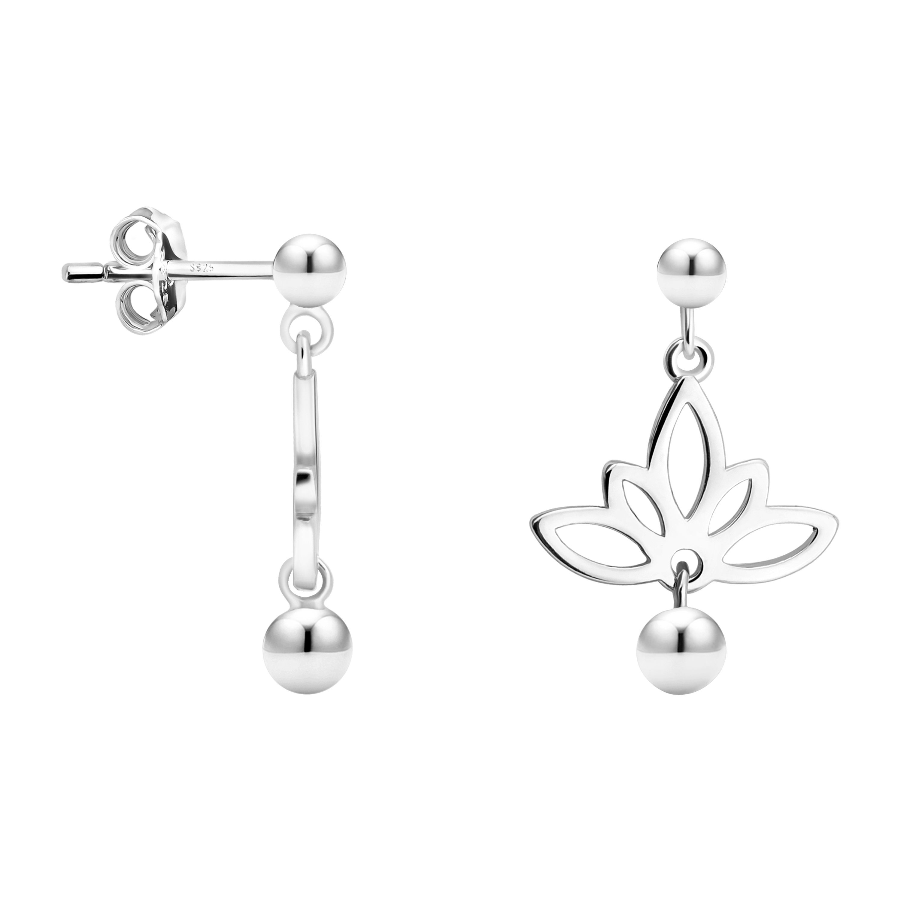 925 Damen Paar Schmuck Silber Lotuskugel Ohrstecker Sofia Blume, Milani