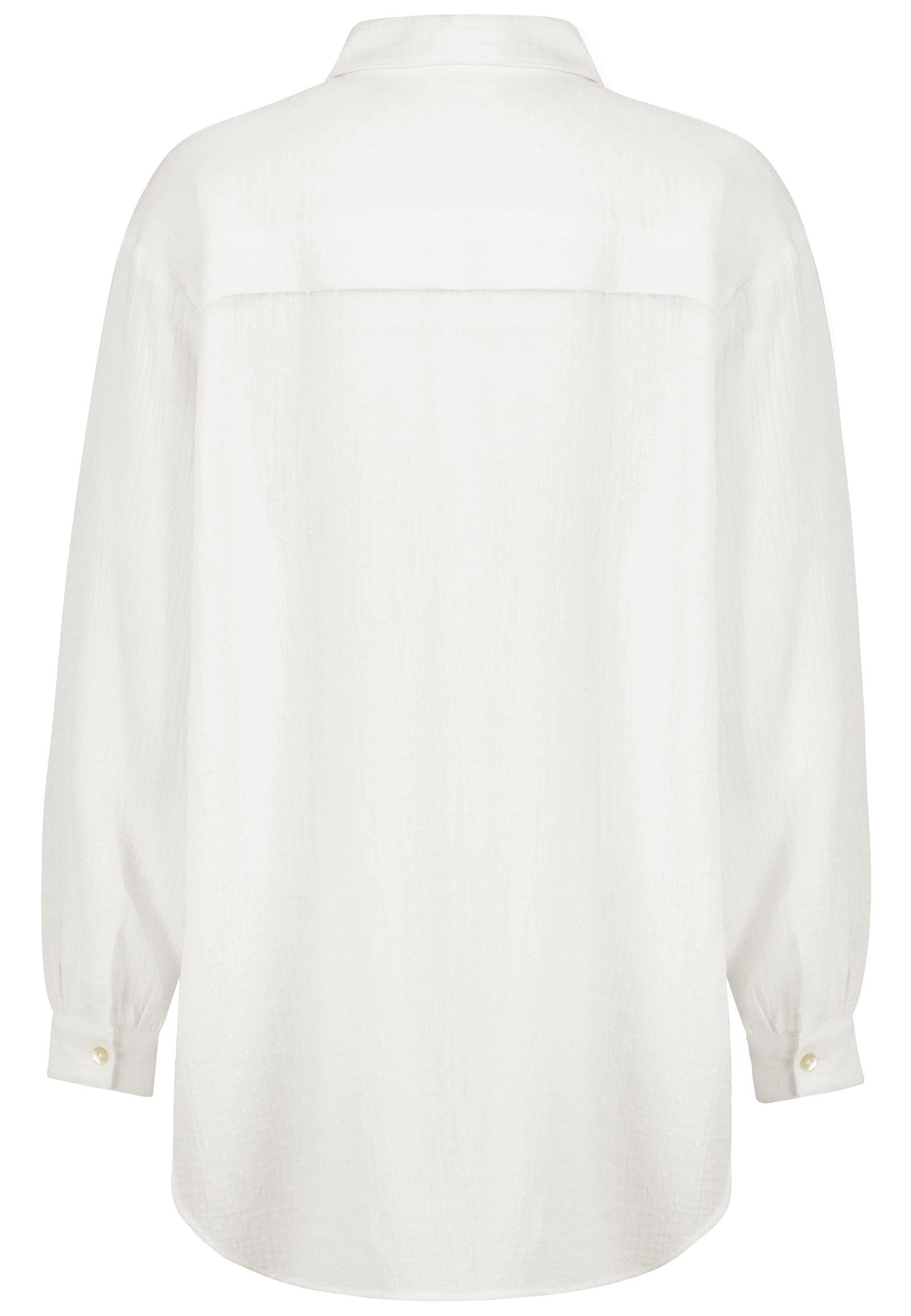 Eight2Nine Blusenshirt Leichtes Strukturdesign Knopfleiste Kentkragen Langarm (1-tlg) D70096M11066A_Blouse