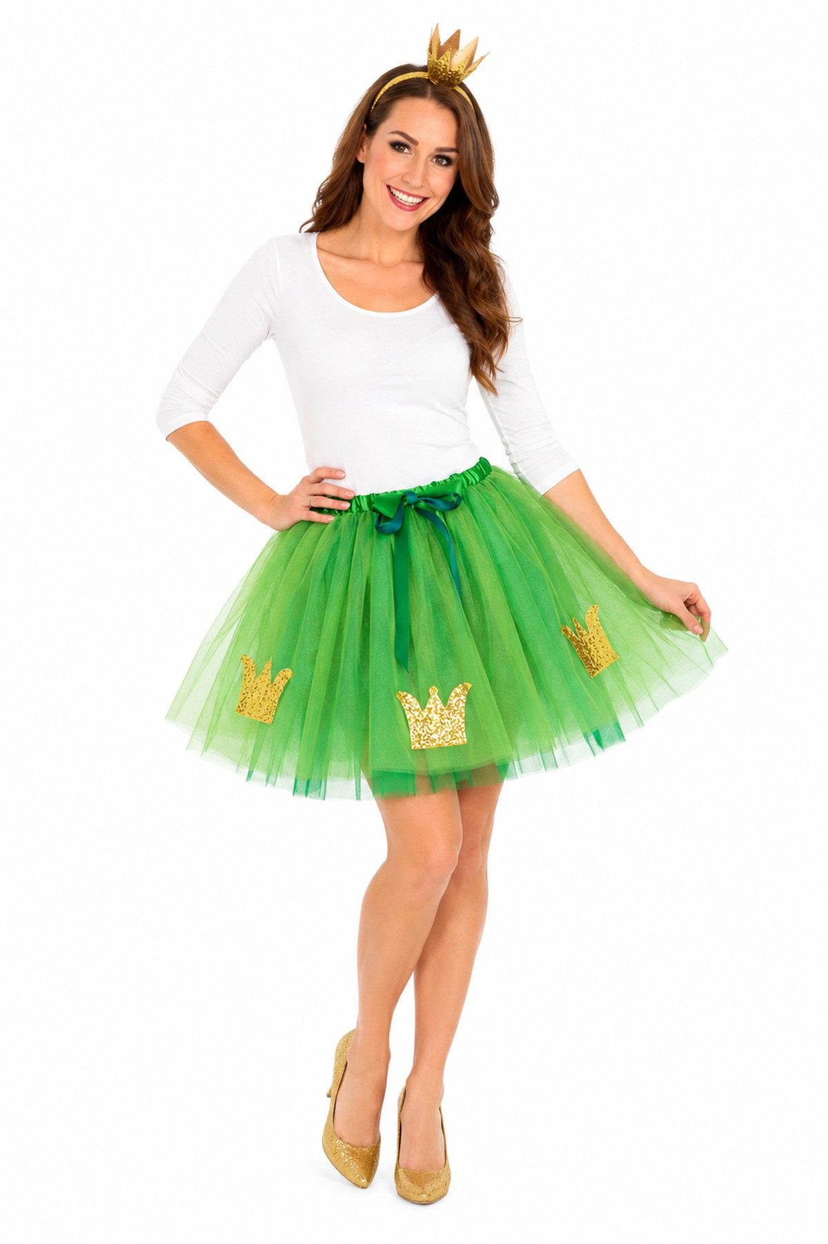 Das Kostümland Kostüm Froschkönig Tutu Petticoat Rock für Damen - 45cm