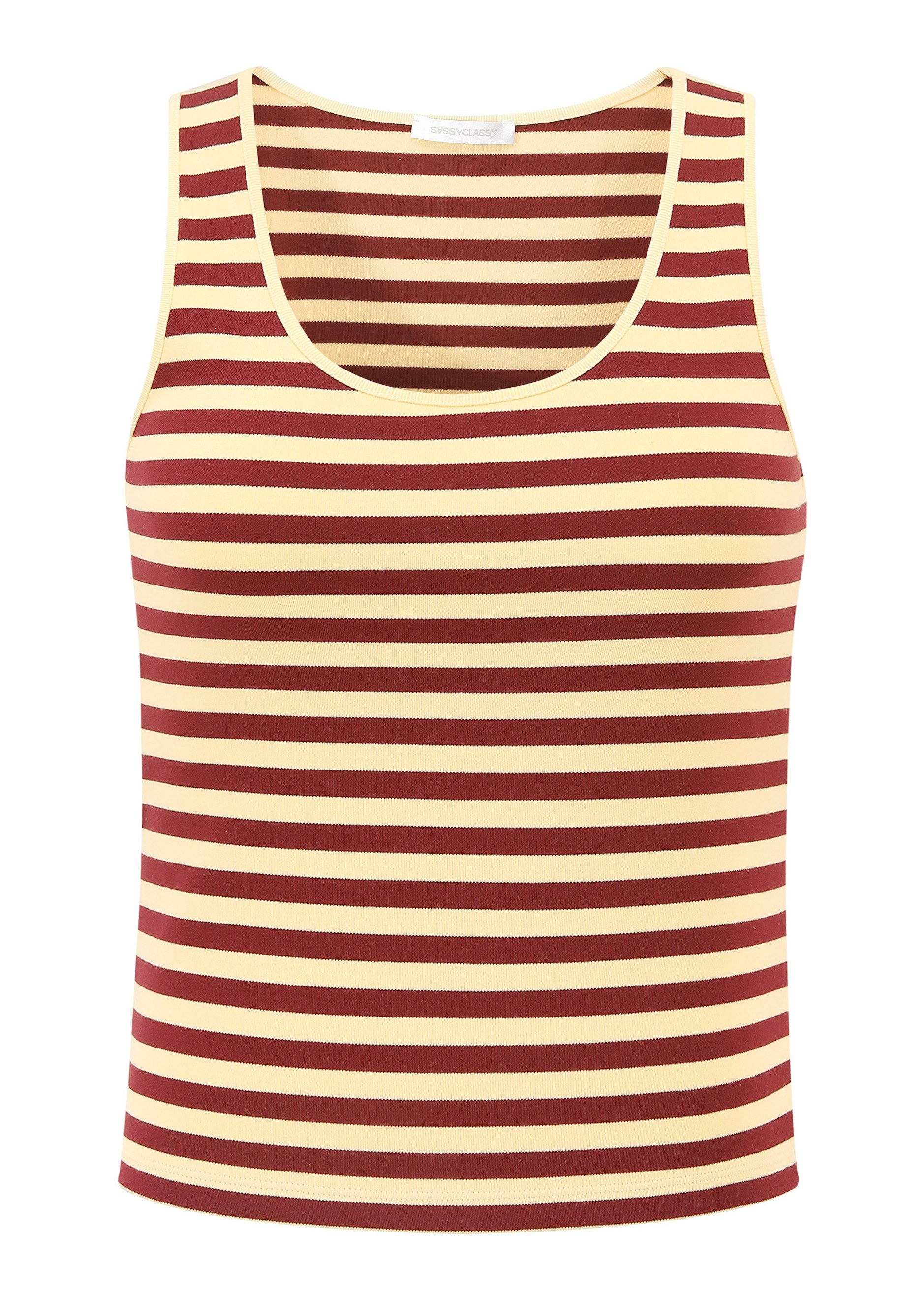 SASSYCLASSY T-Shirt Gestreiftes ärmelloses Top Damen Sommer Basic Tanktop m günstig online kaufen